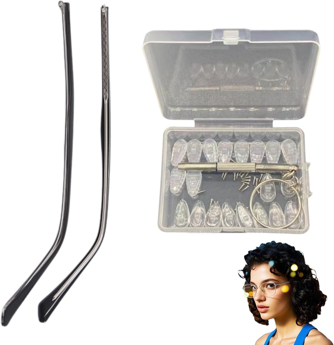 Dailygoods - Reparatieset voor Brillen met Metaal en Neuspads