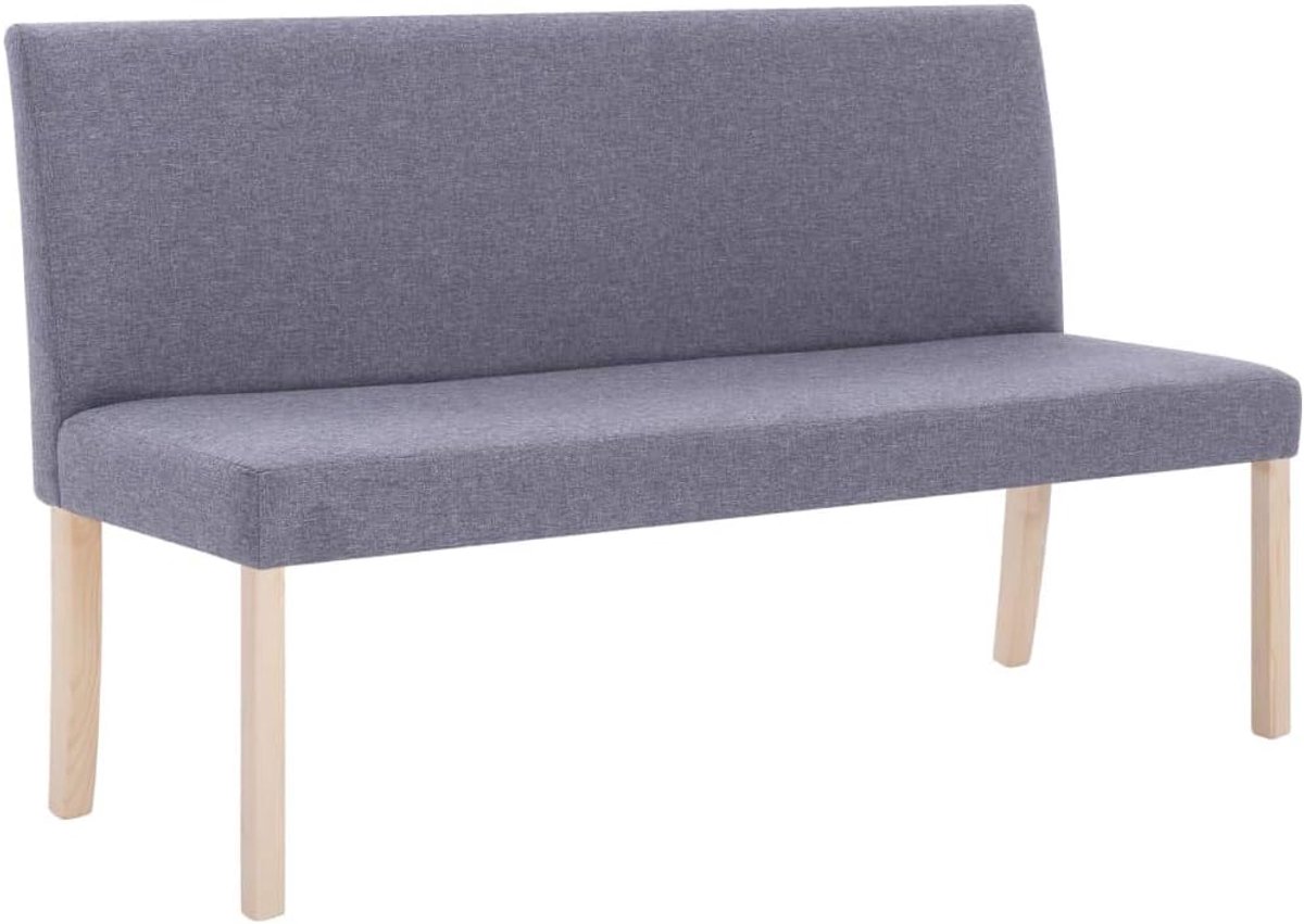 Zitbank met rugleuning, 139,5 x 54 x 85,5 cm (b x d x h), klassieke gestoffeerde bank, eetkamerbank, keukenbank, eetkamerbank, keukenbank, halbank, woonkamer, lichtgrijs, polyester