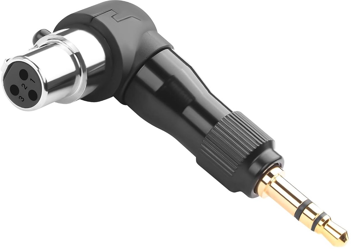 Dailygoods - Instelbare Mini XLR naar TRS Haakse Adapter 90°