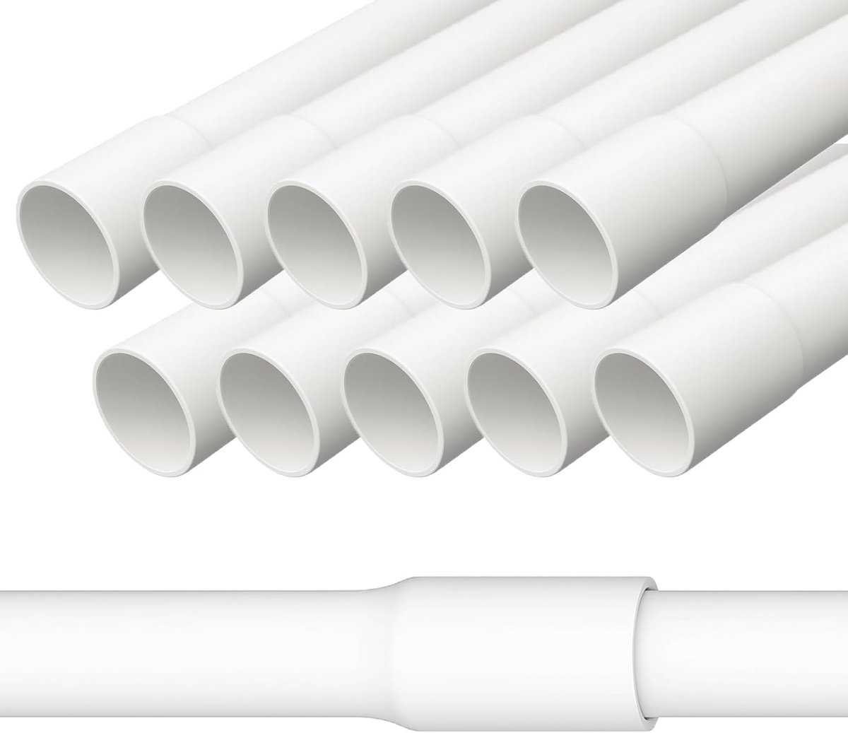 Stijf, 28 mm (M28), 20 m gemofde installatiebuis, moeilijk ontvlambaar, voor opbouw, wit