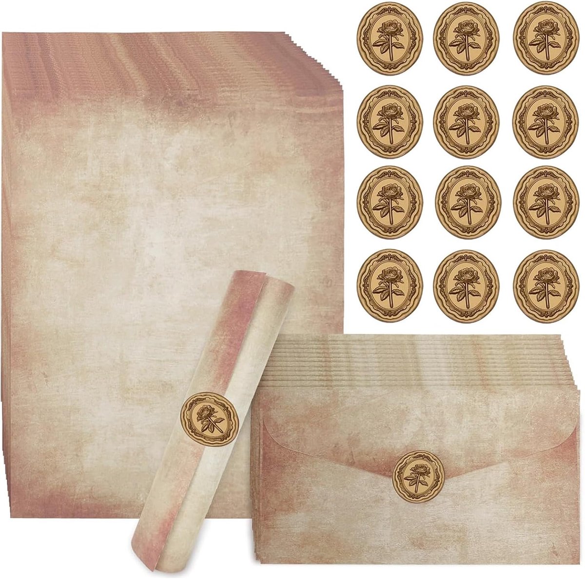 Vintage briefpapier set - luxe premium kwaliteit - authentic design - voor handgeschreven berichten - ShopVlot