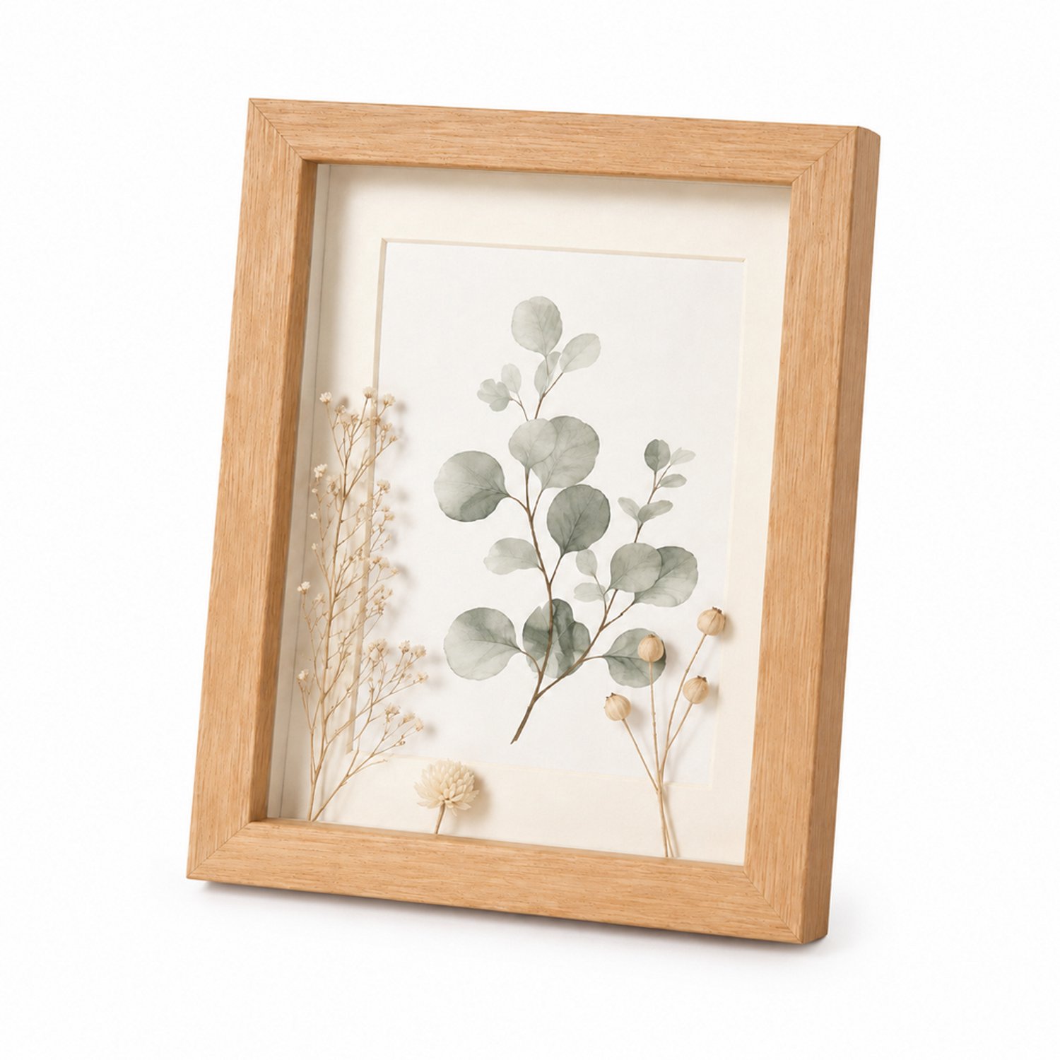 SWGOTA MDF-fotolijst in naturel houtkleur, 12 x 16 inch (30 x 40 cm), 2 cm binnenruimte, met glas en afbeelding