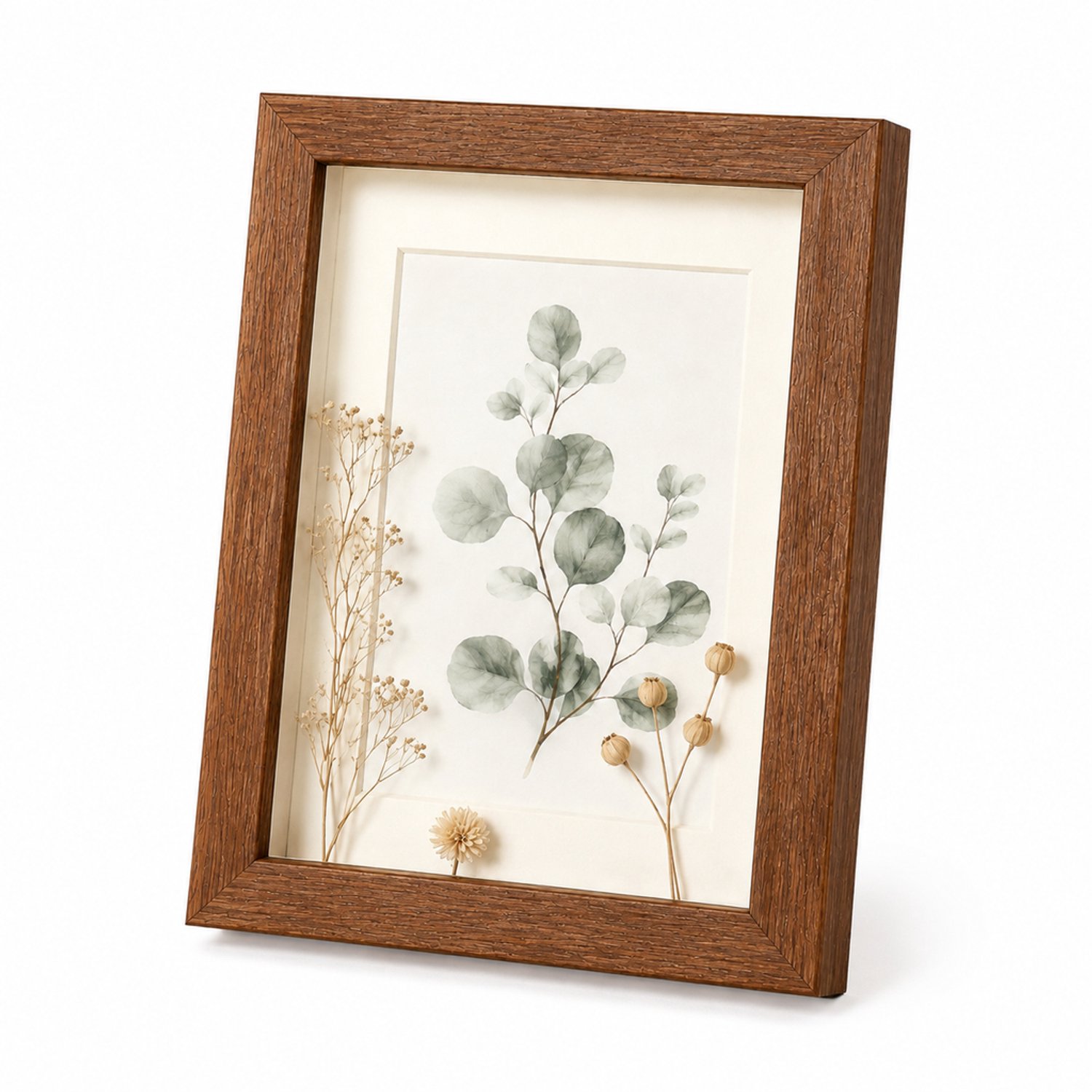 SWGOTA MDF-fotolijst in walnootkleur, 4 x 6 inch (10,1 x 15,2 cm), 2 cm diepe binnenruimte, met glas en afbeelding Walnootbruin