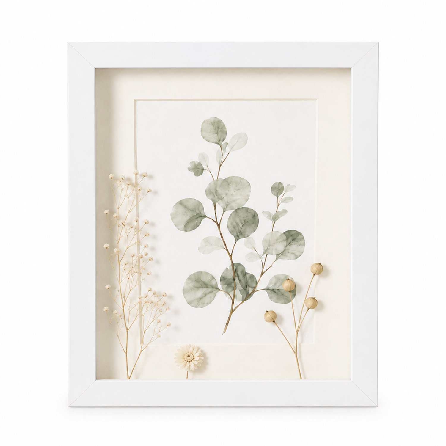 SWGOTA Witte MDF-fotolijst 4 x 6 inch (10.1 x 15.2 cm), 2 cm diepe binnenruimte, met glas en afbeelding