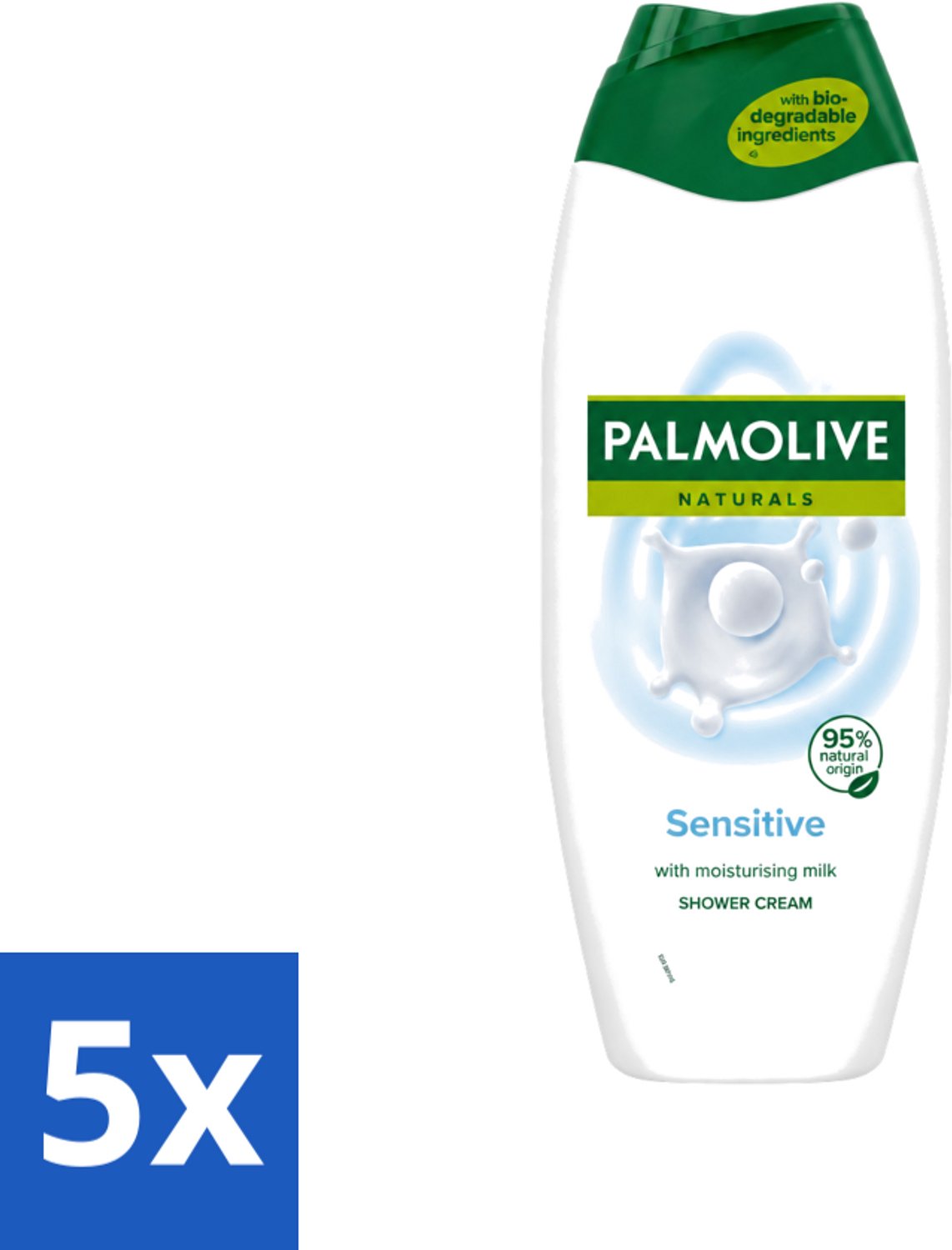 5 x Palmolive Naturals - Douchegel - Sensitive - Voor Gevoelige Huid - 500 ml - Voordeelverpakking - 5 stuks