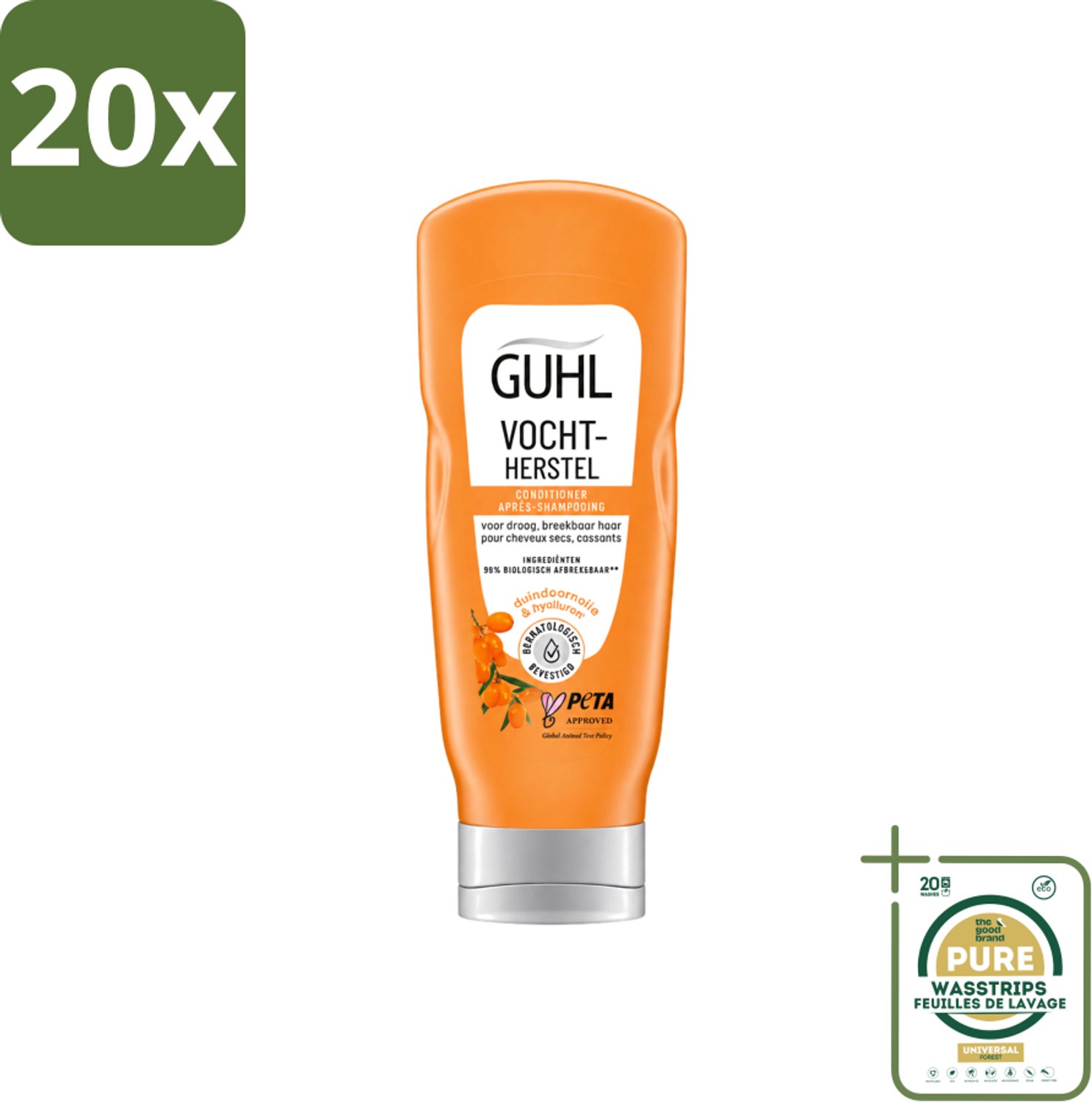 20 x Guhl - Crème Conditioner - Vochtbalans - 200 ml - Wasstrips - Haarvochtbalans - Droog Haar - Hydratatie - Haarverzorging - Crèmespoeling