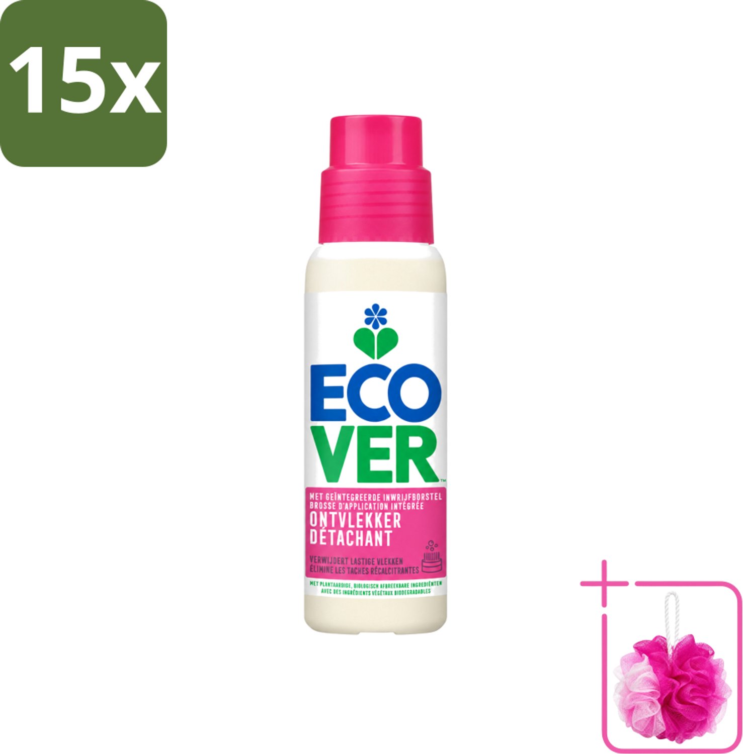15 x Ecover - Ontvlekkingsmiddel - 200 ml - Bulkverpakking - Ontvlekken - Douchemop - Vlekken verwijderen
