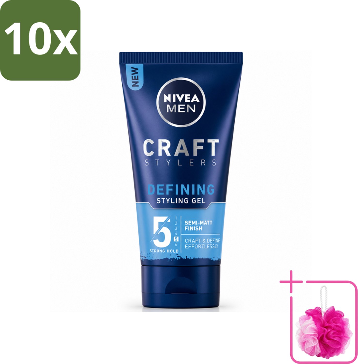 10 x NIVEA MEN - Styling Gel - Matte Finish - 150 ml - Bulkverpakking - Haarkleur - Douchemop - Haartypen