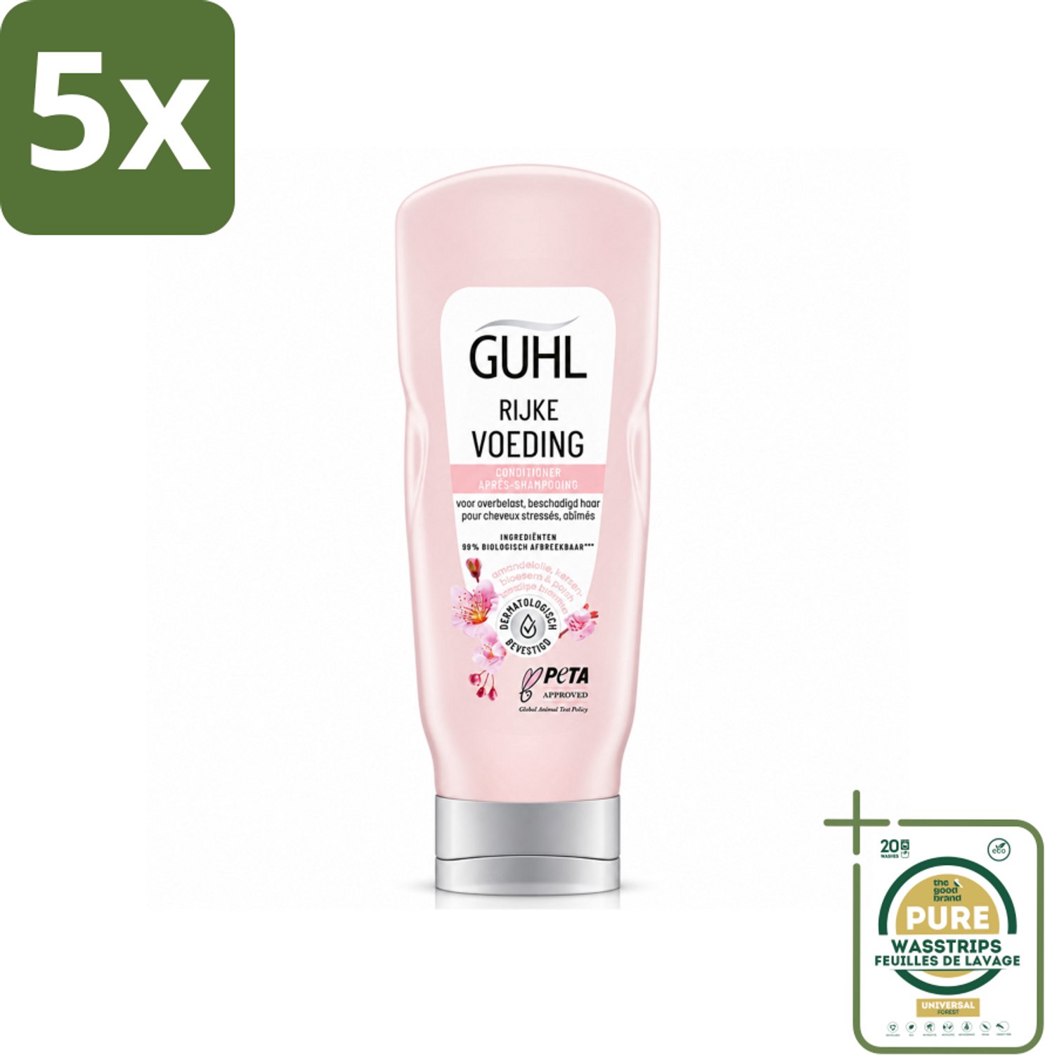 5 x Guhl - Conditioner - Rijke Voeding - 200 ml - Wasstrips - Voeding Haar - Herstel Haar - Monoi-olie - Droog Haar - Haarbreuk