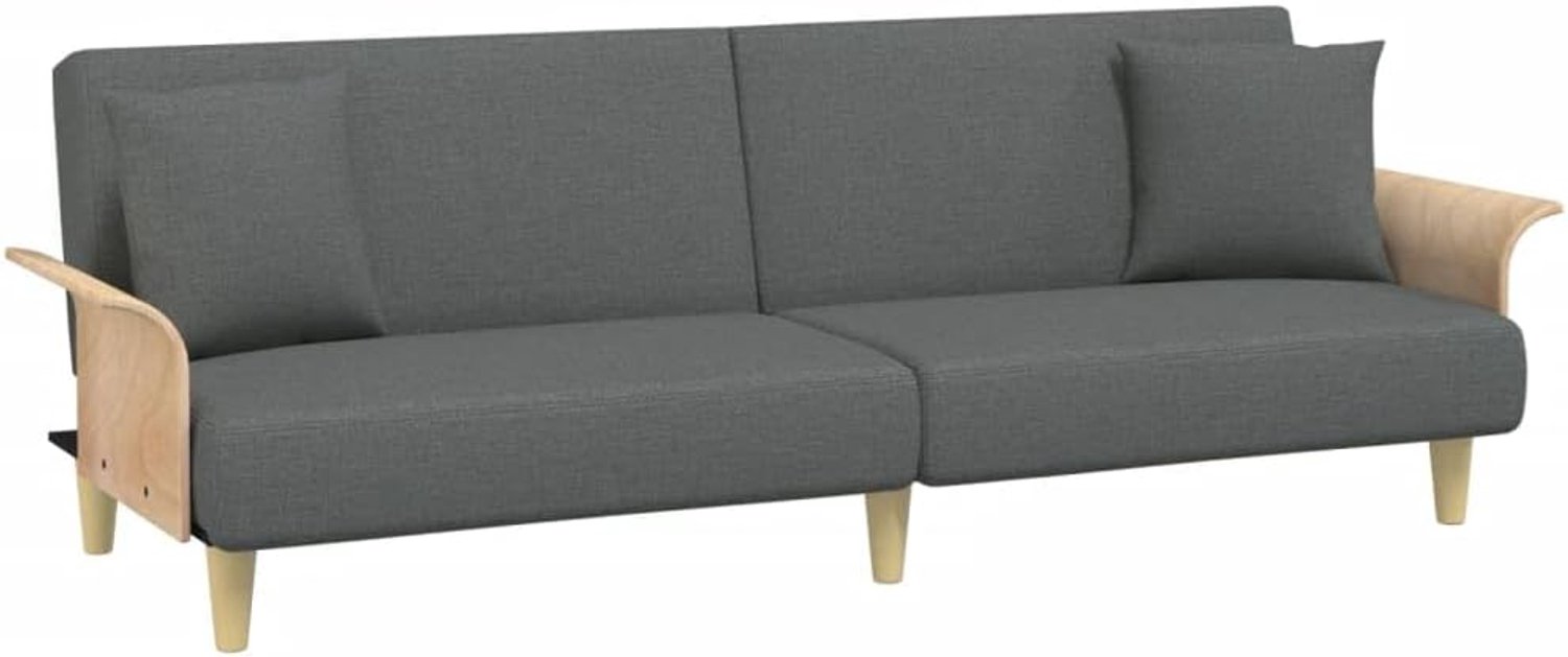 Slaapbank met armleuningen, donkergrijze stof, woonkamerbank, kantoorbank, slaapkamerbank, loungebank voor woonkamer, slaapkamer, logeerkamer