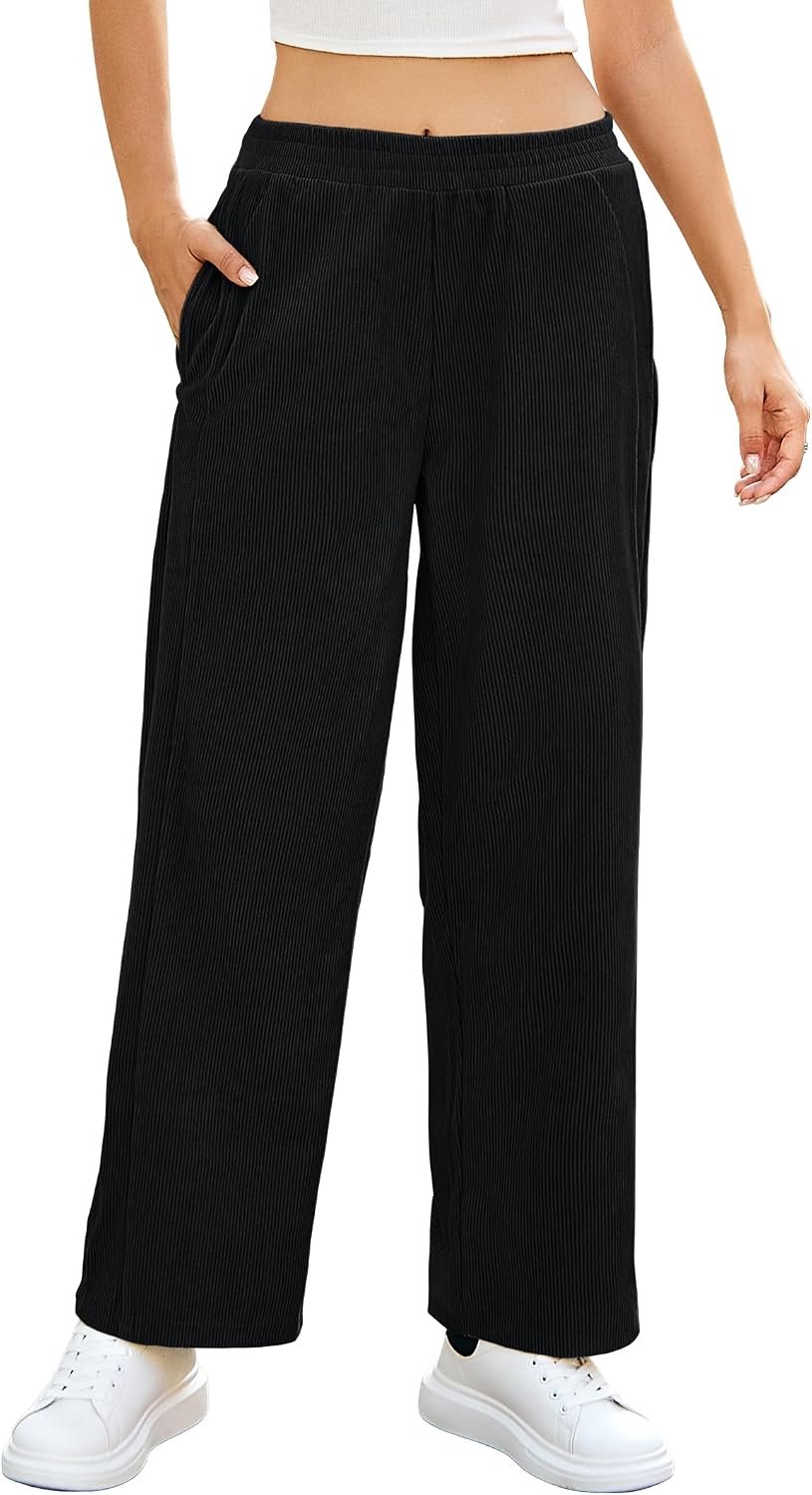 Corduroy wijde pijpen broek hoge taille casual winterbroek