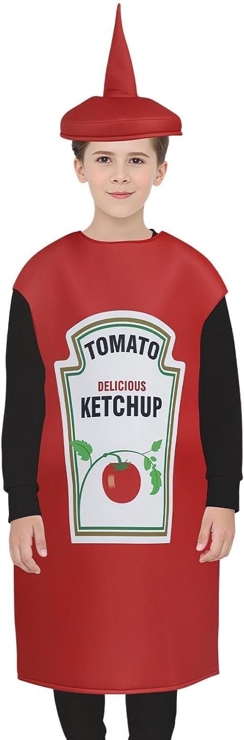Kostuum Halloween ketchup cosplay grappig voedselkostuum voor