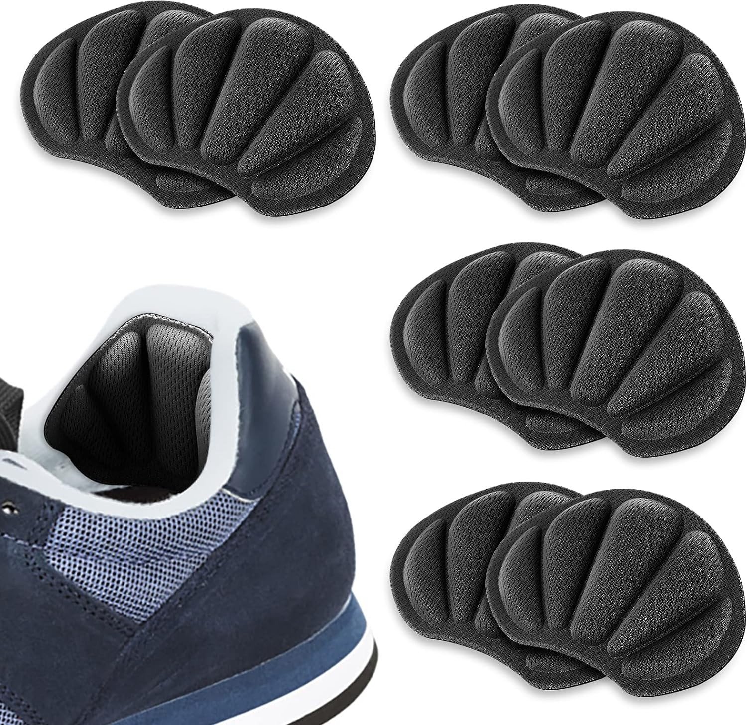 Comfortabele Heel Pads voor Hakken - 4 Paar Cushions voor Te Grote Schoenen met Grip