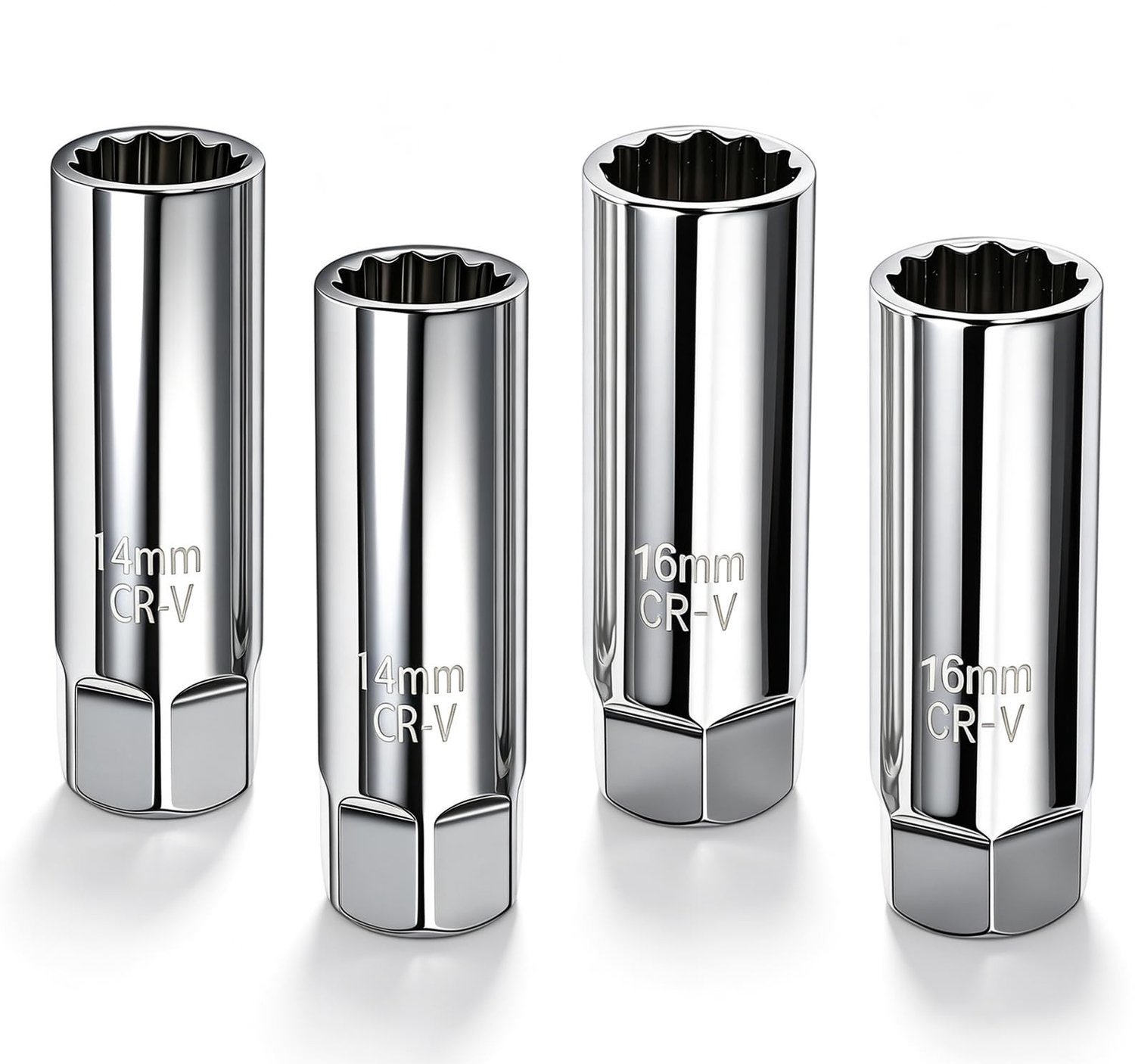 Set van 4 Magnetische Bougiesleutels voor Auto's en Motorfietsen
