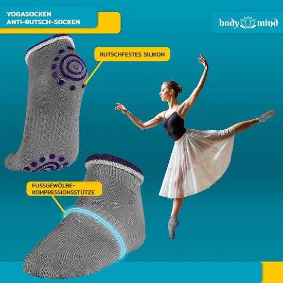 Antislip Yoga Sokken Dames - Pilates, Fitness & Aerobics - 4-Pack — afbeelding 2