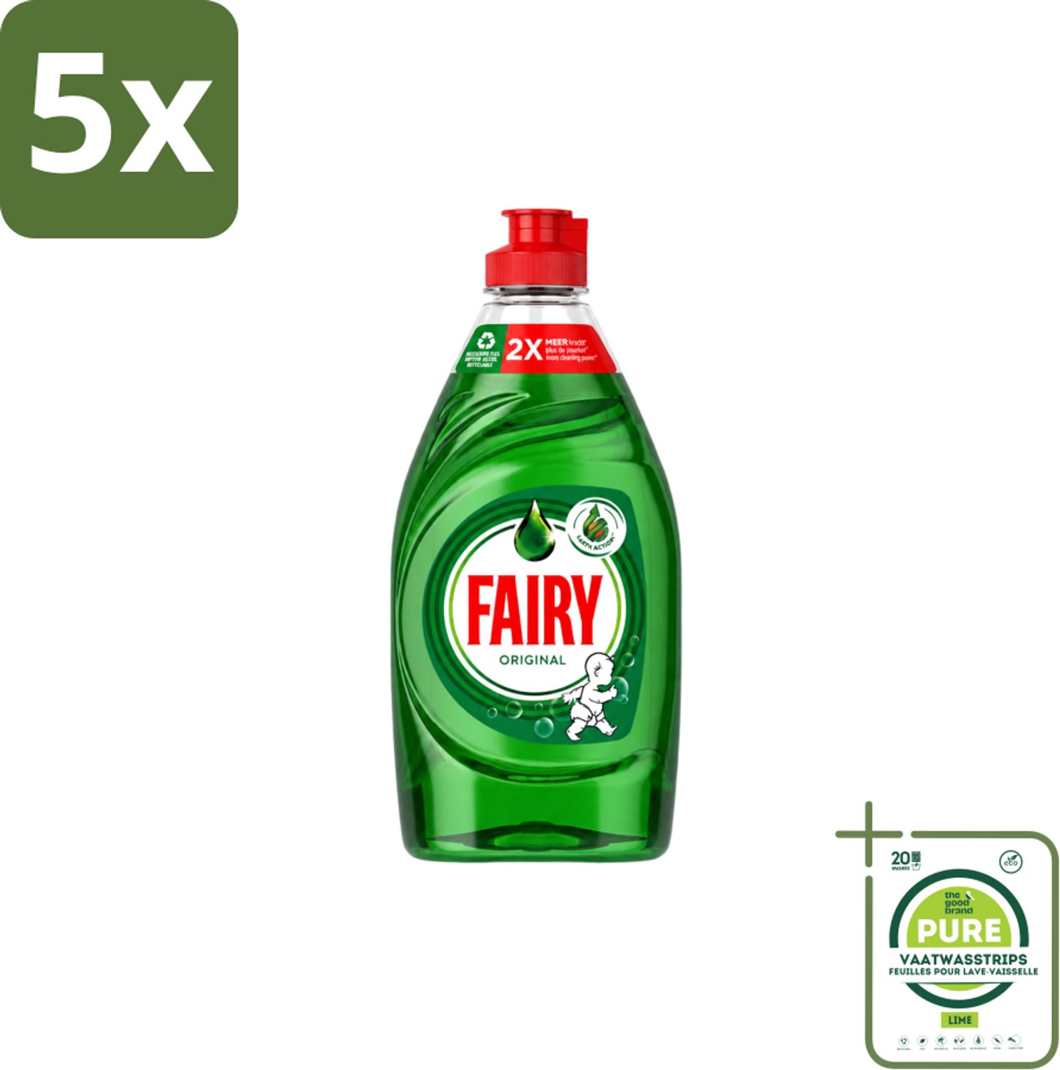 5 x Fairy – Afwasmiddel – Original – 320 ml - Grootverpakking - Vaatwasstrips - Afwasmiddel - Vetverwijdering - Handafwas - Schone Vaat - Schone Keuken