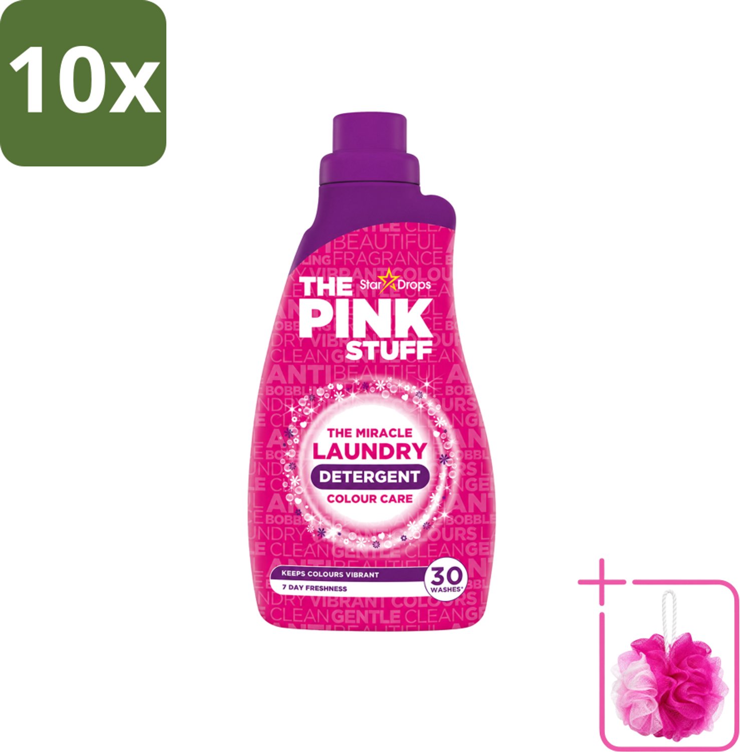 10 x The Pink Stuff - Wasgel - Gekleurde was - Wasmiddel - 30 Wasbeurten - 960ml - Bulkverpakking - Wasmiddel - Douchemop - Wasgel