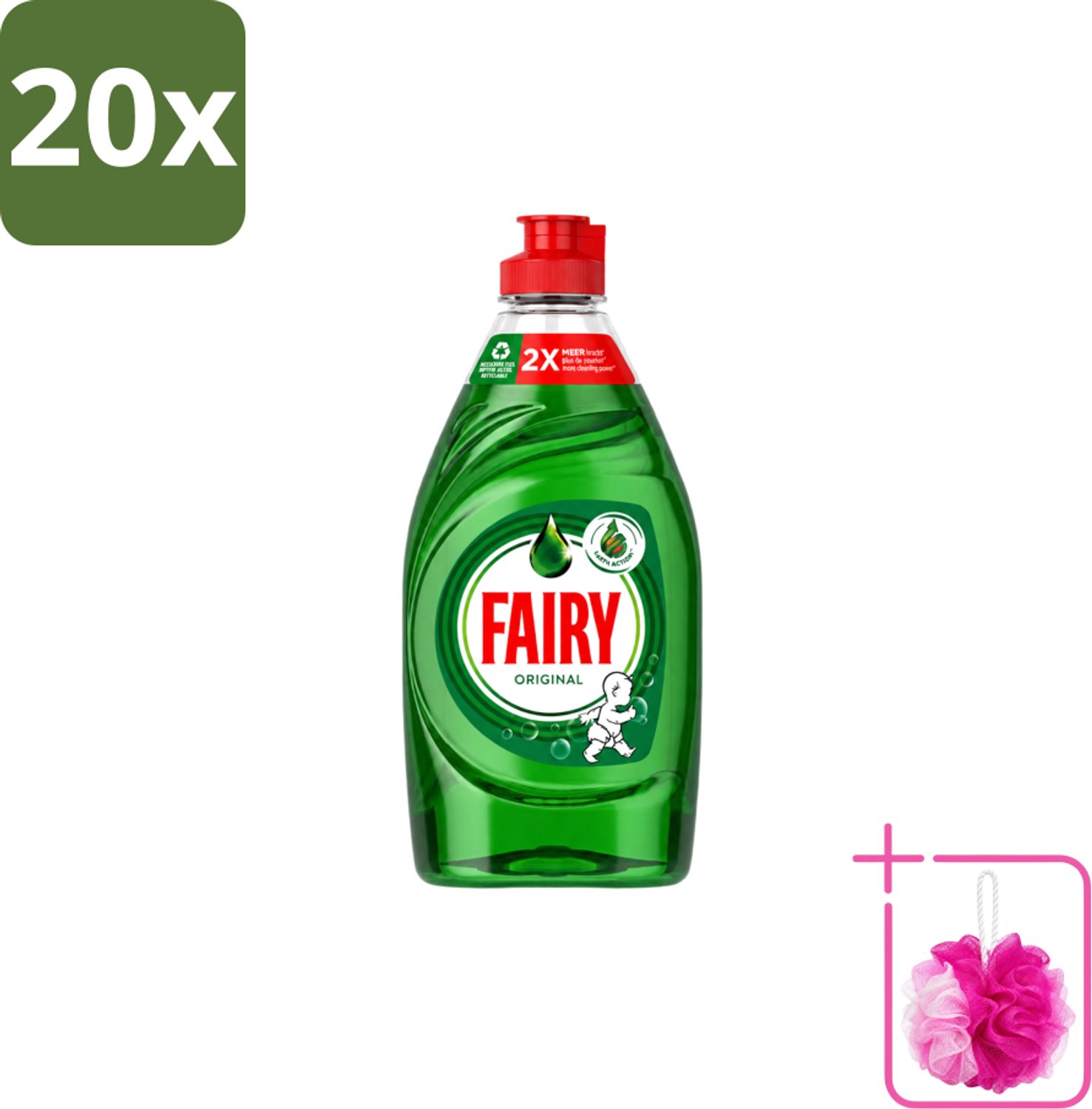 20 x Fairy – Afwasmiddel – Original – 320 ml - Bulkverpakking - Afwasmiddel - Douchemop - Vetverwijdering