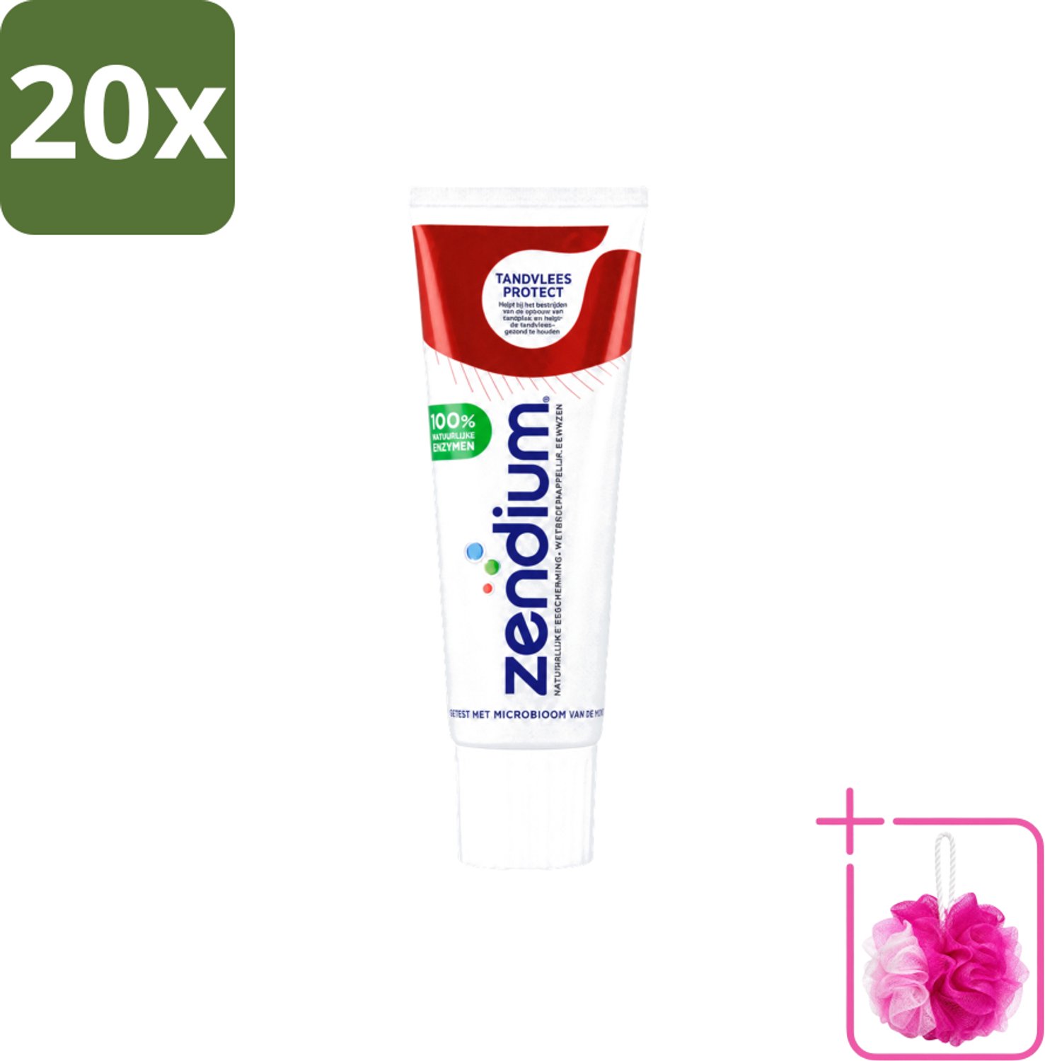 20 x Zendium – Tandpasta – Tandvlees Protect – 75 ml - Bulkverpakking - Gevoelig tandvlees - Douchemop - Tandvlees bescherming