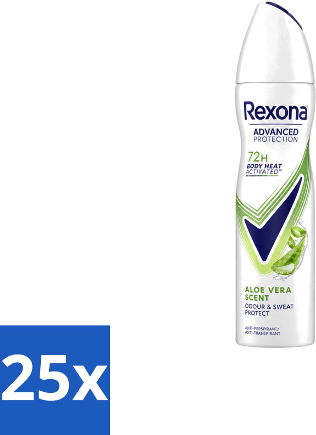 25 x Rexona - Deodorant - Spray - Aloe Vera Scent - 150ml - Voordeelverpakking - 25 stuks