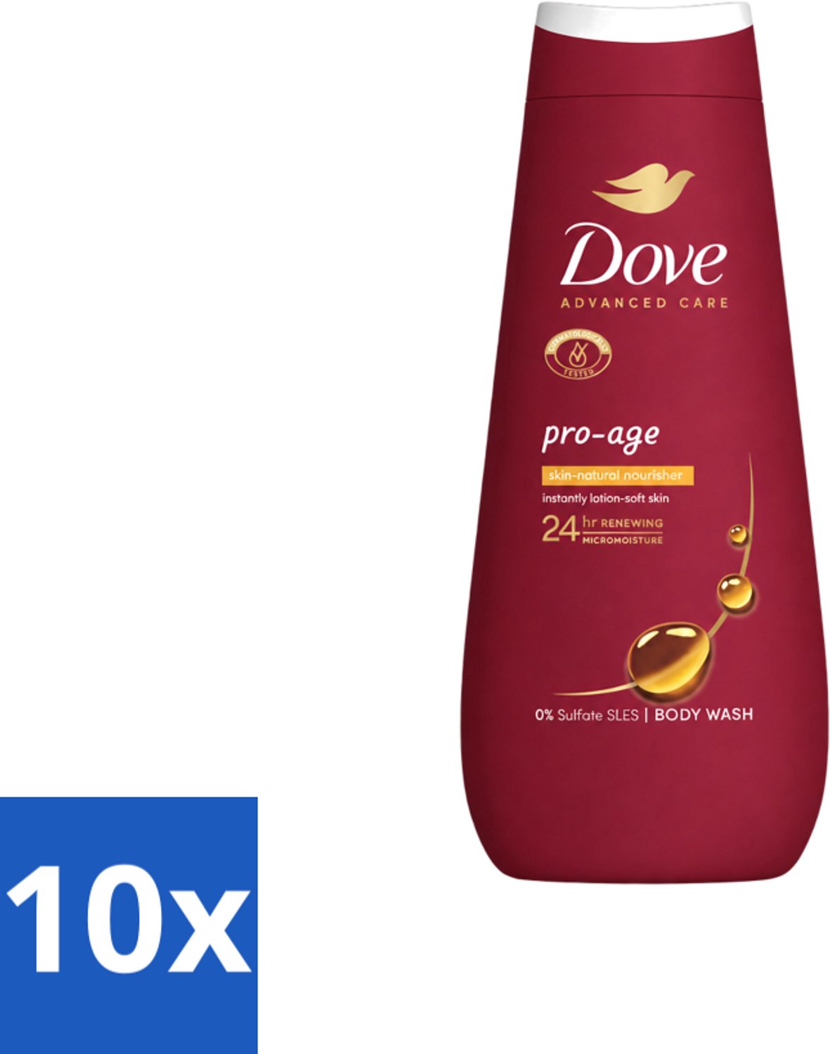 10 x Dove – Douchegel – Pro Age Body Wash – 400 ml - Voordeelverpakking - 10 stuks