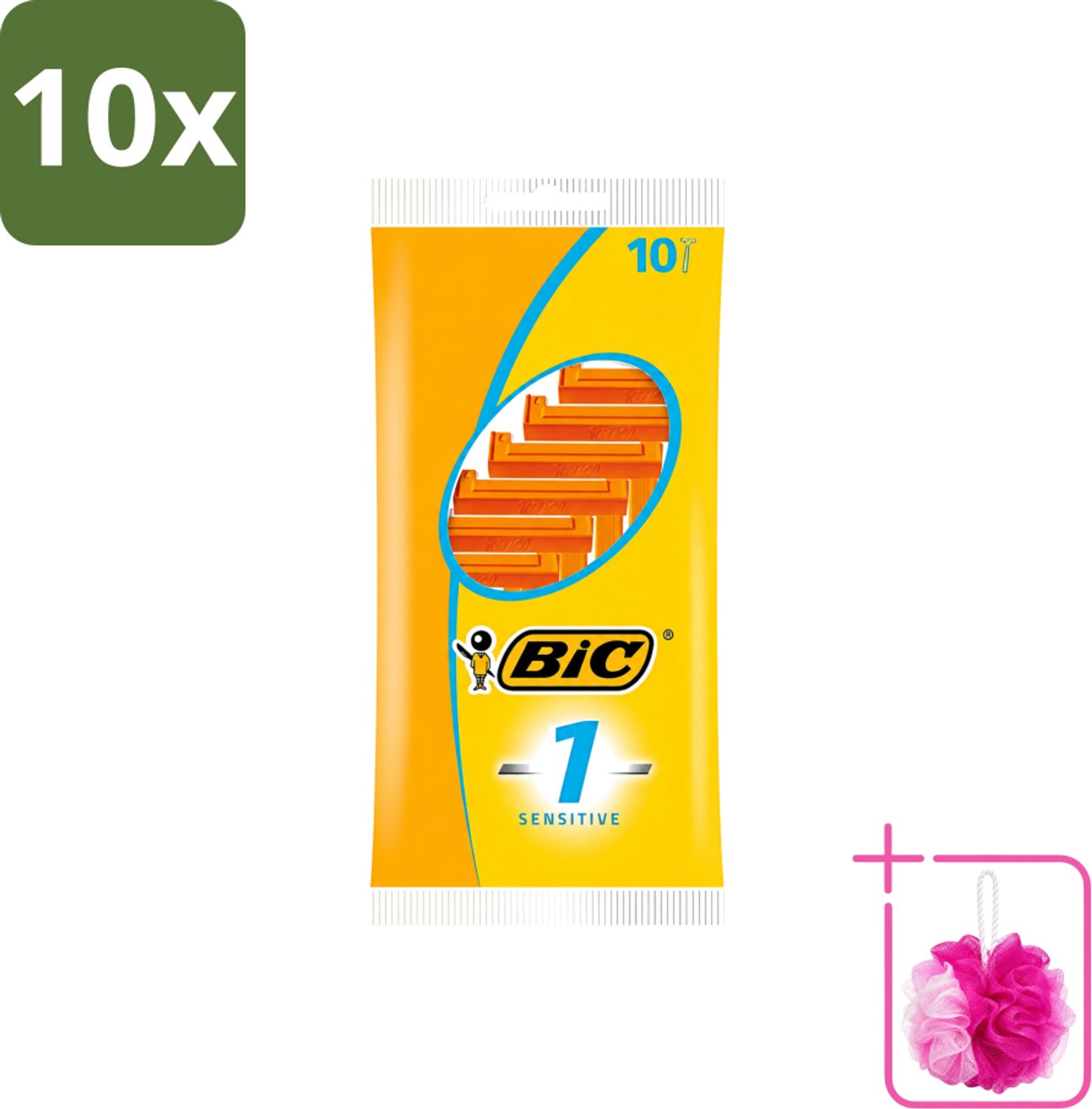 10 x Bic - Scheermesjes - Sensitive - Enkel Mesje - Wegwerpmesjes - 10 Scheermesjes - Bulkverpakking - Scheermesje - Douchemop - Gevoelige huid