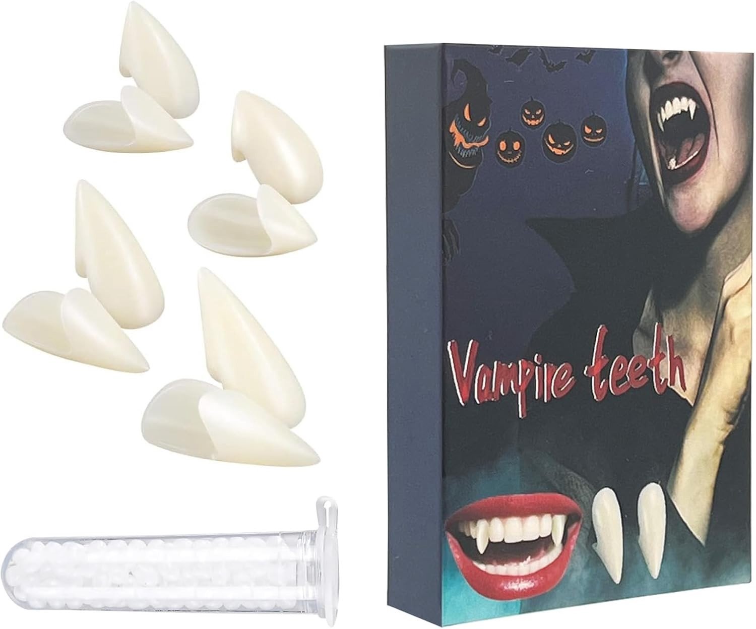 Herbruikbare Vampiertanden voor Halloween - 4 Paar Bloedzuigende Fangs voor Vrouwen, Perfect voor Kostuums en Feestjes