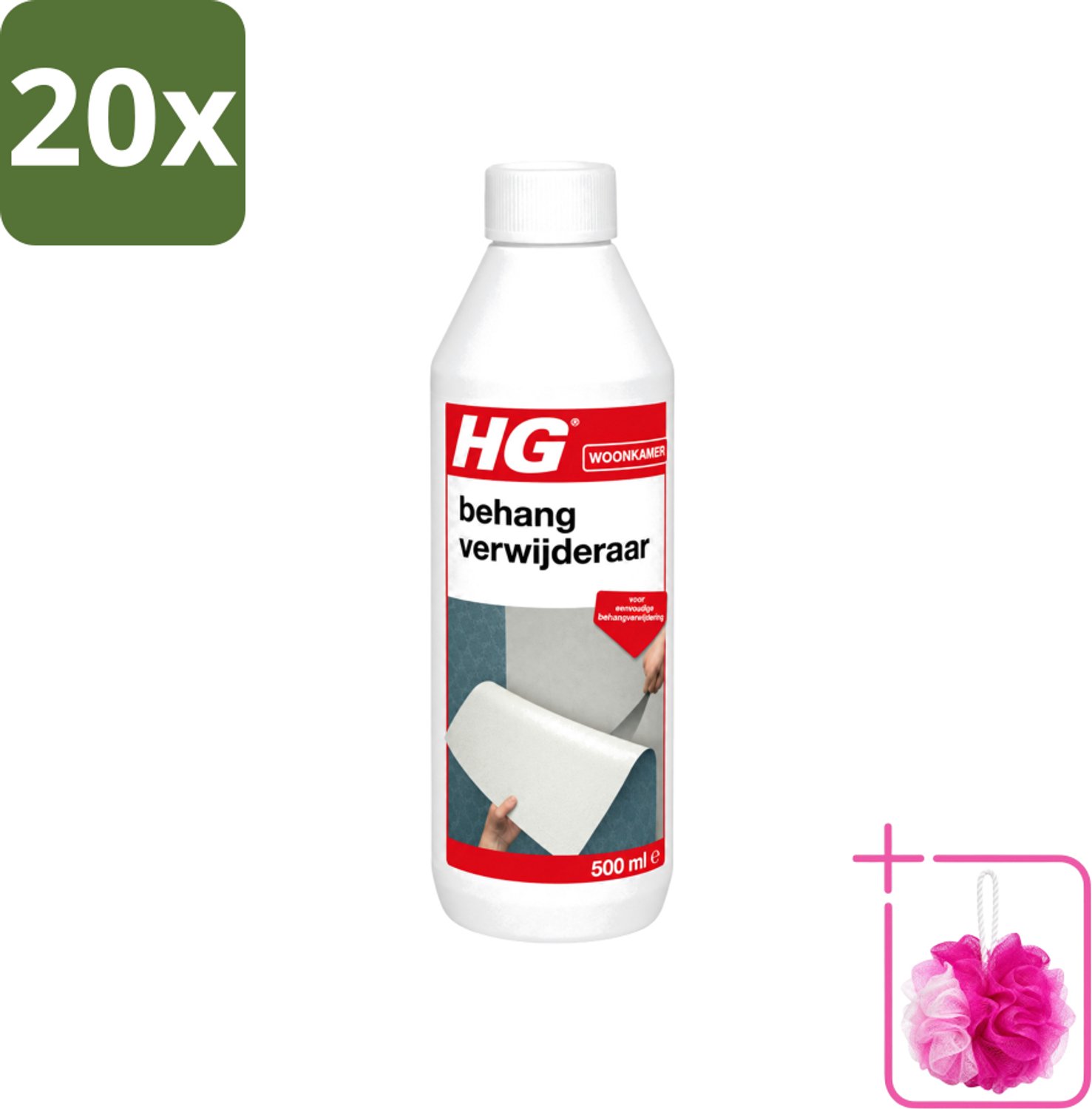 20 x HG - Behangverwijderaar - Voor Eenvoudige Behangverwijdering - 500 ml - Bulkverpakking - Behangverwijderaar - Douchemop - Behanglijm verwijderen