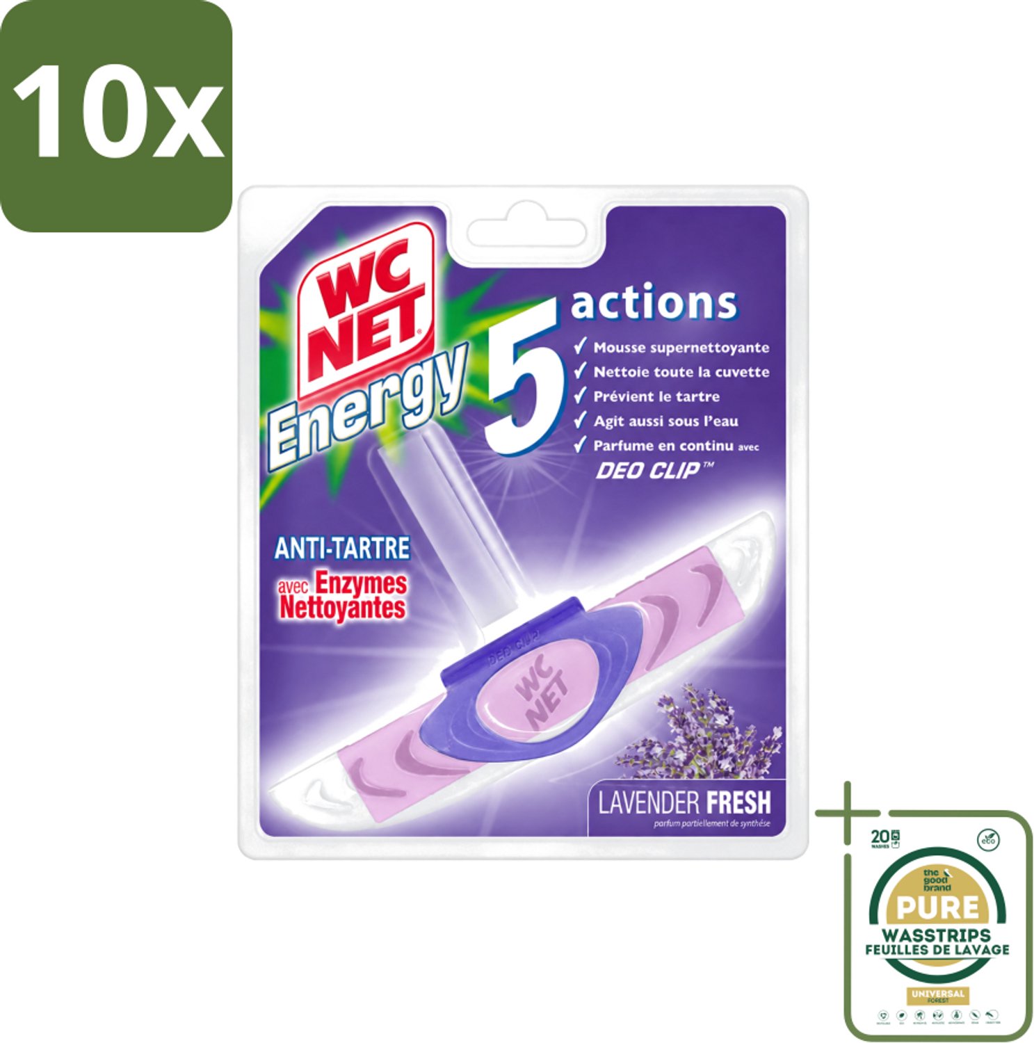 10 x WC Net - Toiletblok - Lavendel - 1 Blokje - Wasstrips - Toilet Net - Toilet Reiniger - Lavendel Geur - Toilet Reinigen - Toilet Hygiëne