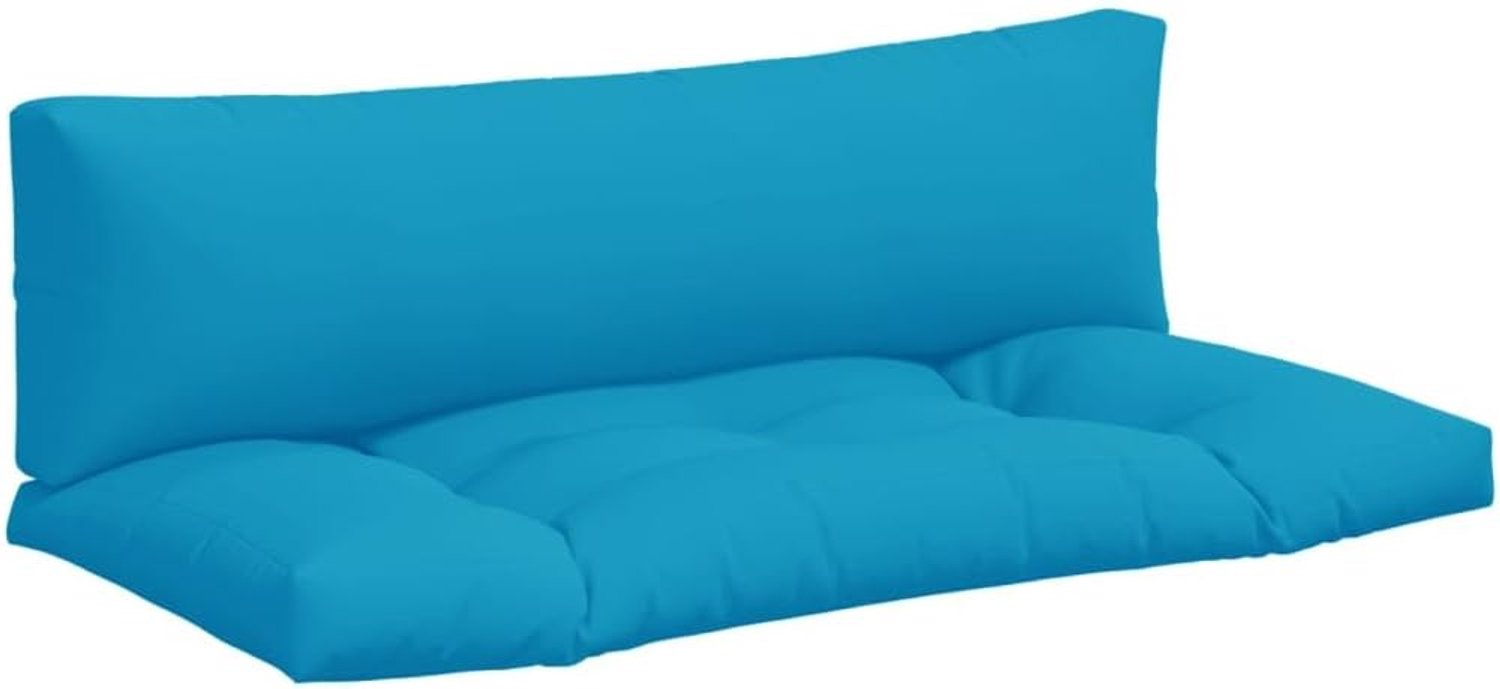 2-delig. Lichtblauwe stof waterdicht outdoor zitkussen met holle vezelvulling voor tuinmeubelen