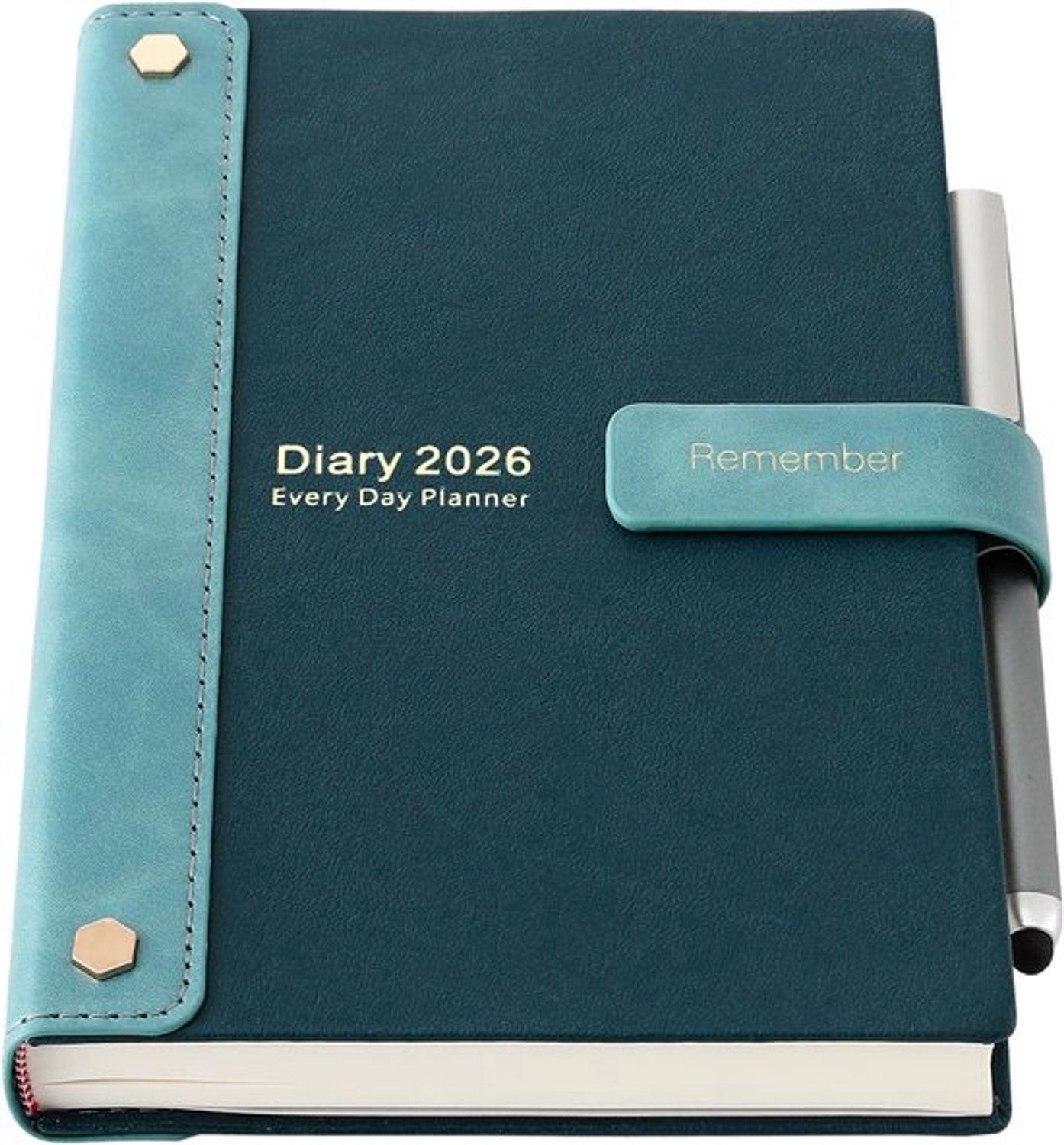 Academische agenda 2026 - Dagboekplanner - Productief werken - Pagina per dag - A5-formaat - Groen
