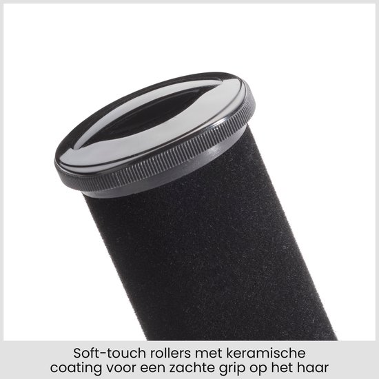 Zwarte soft-touch roller met keramische coating.
