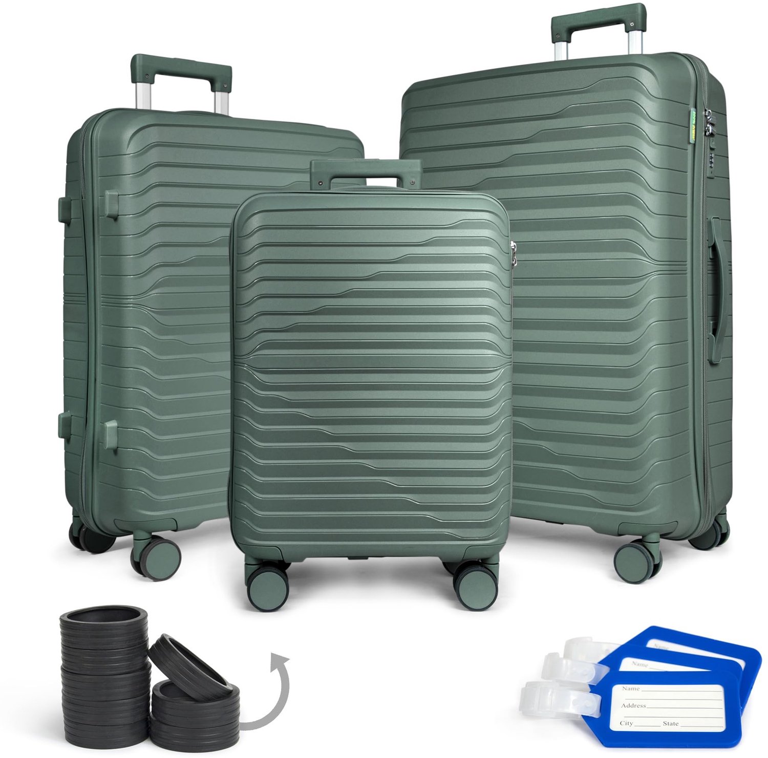 Set van 3 Reiskoffers - Lichtgewicht met 360° Draaiwielen