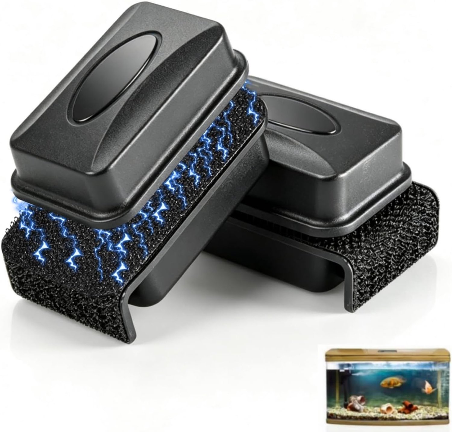 2 stuks aquarium reinigingsmagneetborstel, aquarium glasreiniger