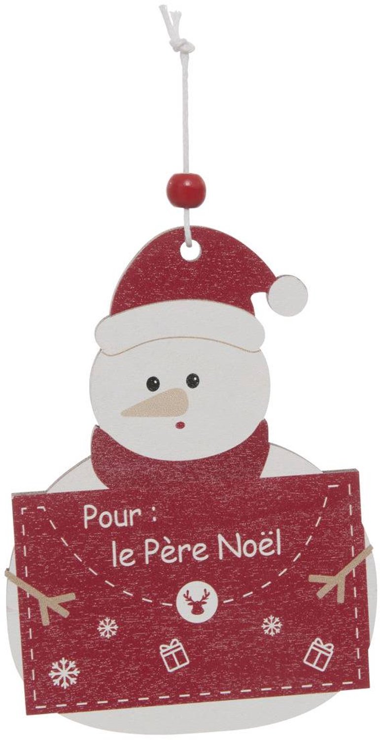 Feeric lights & Christmas Kerstboomversiering met letters op een rood-witte houten standaard Modèle G