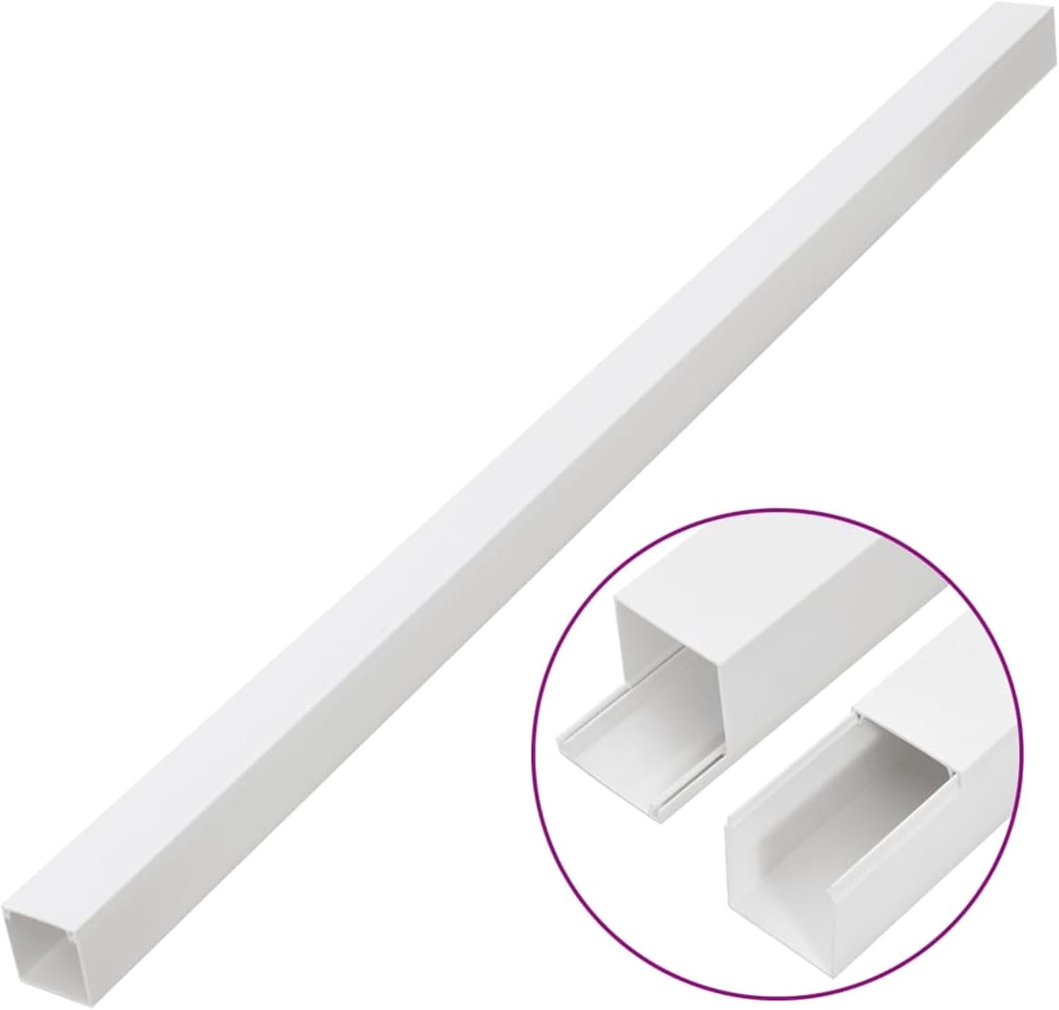 Buizen, installatiebuis met gaten, kabelbuis voor dunnere kabels, kabelgoot, installatiekanaal, wit, 40 x 25 mm, 10 m, pvc