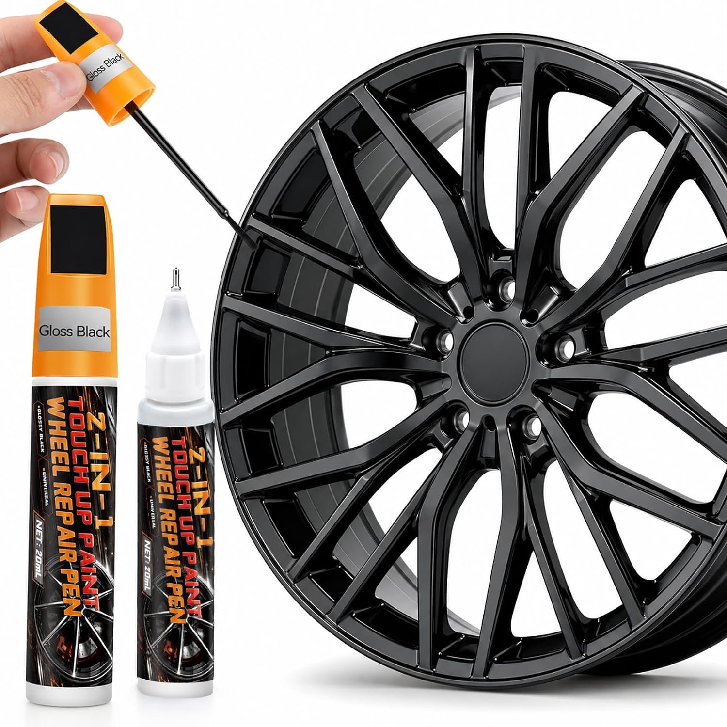 Auto retoucheerverf 2 stuks - verf voor velgen en carrosserie - beschermt tegen roest - eenvoudig bijwerken van krassen - Vemera