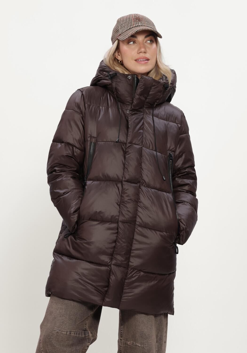 WITHBLACK Wblabby 3/4 Down Jacket Jassen Dames - Winterjas - Bruin - Maat L