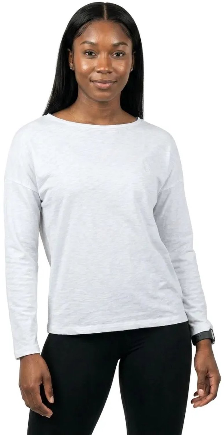 Superdry Studios Boothals Slub Longsleeve Dames Lange mouwen shirts Optic