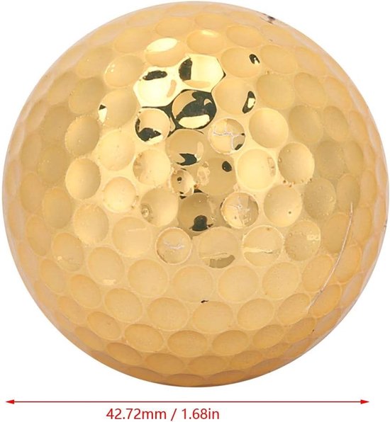 Gouden golfballen voor buitenactiviteiten, set van 3 rubberen golfballen voor training, sport en lange afstandsschieten — afbeelding 2