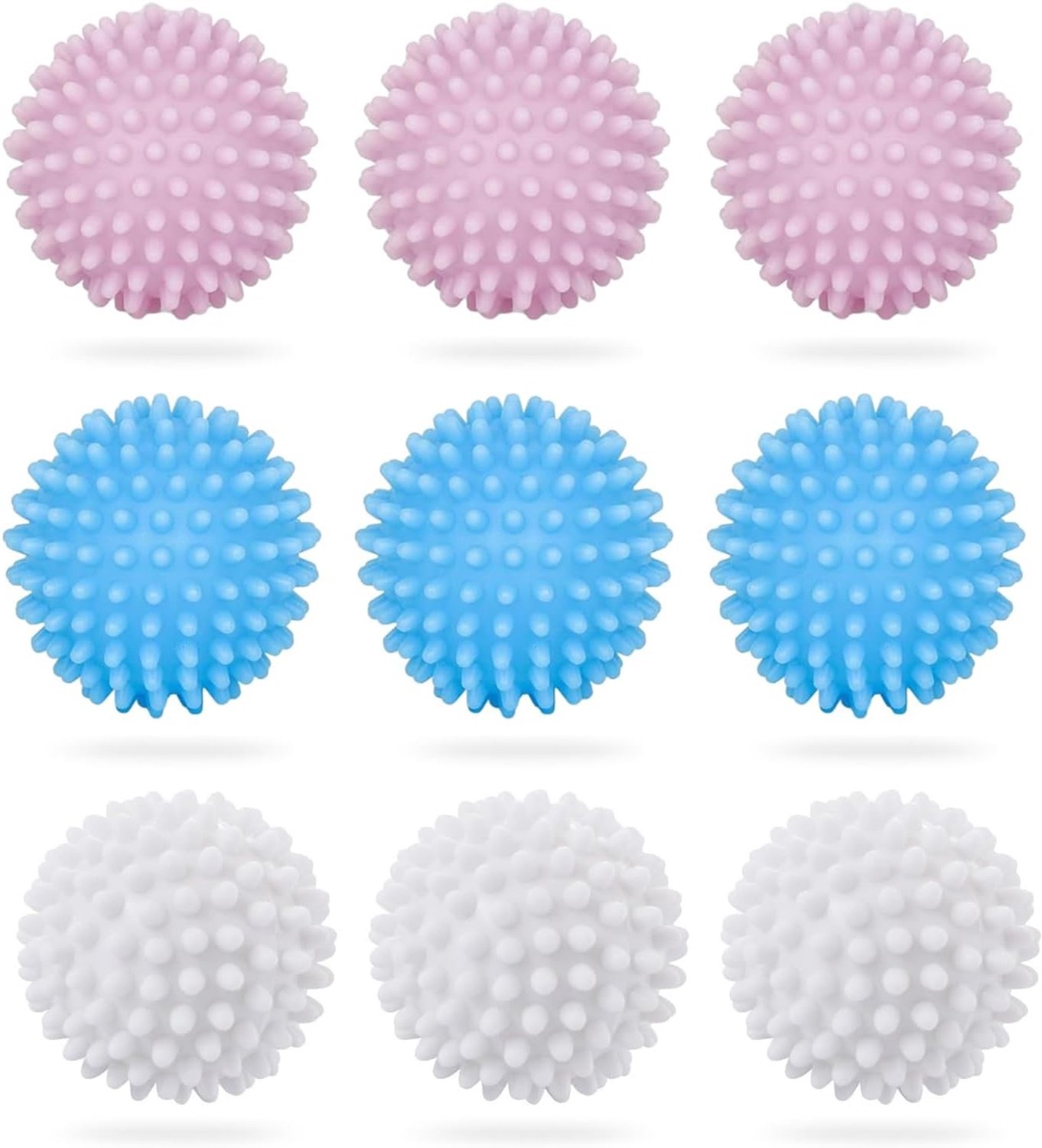 Herbruikbare wasballen voor donsjacks en delicate was, ideaal voor het reinigen van de wasmachine en droger thuis (blauw, roze, wit)
