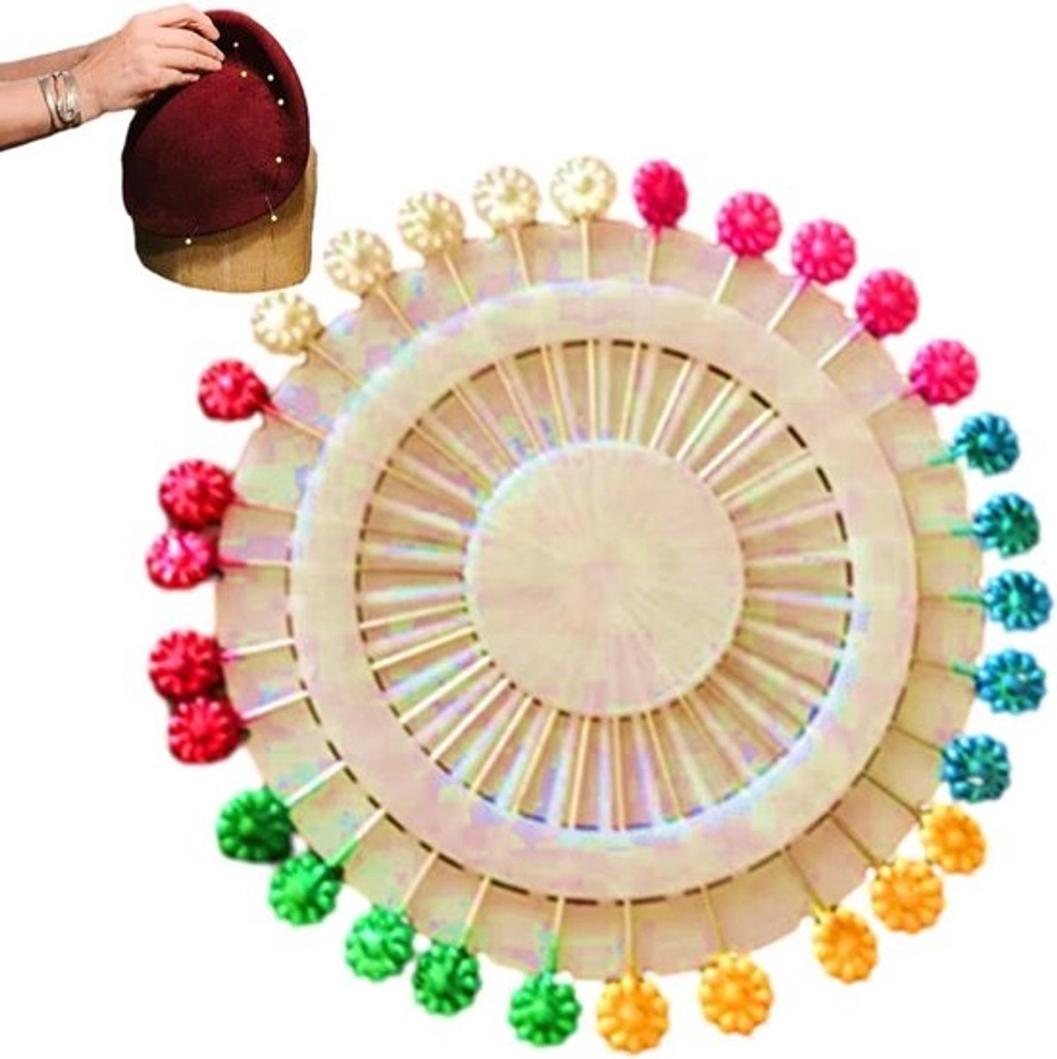 Naaispelden met kop - Rechte spelden - Stoffen vastzetten - Gekleurde koppen - 1 set - Willekeurige kleur