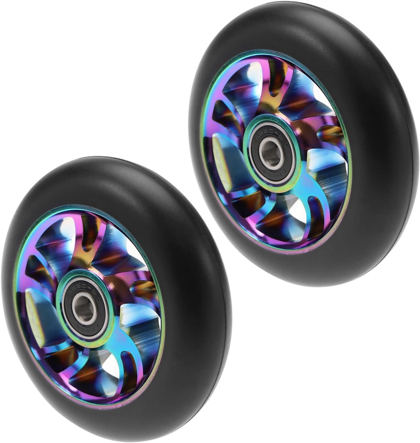 2x Steppenwielen 100mm PU Aluminium ABEC-9 Merkloos