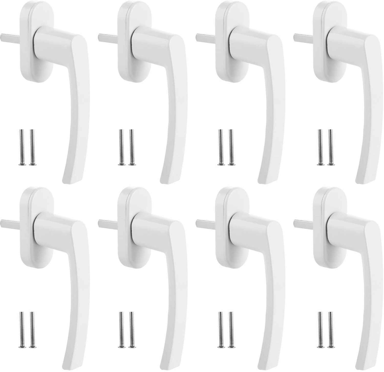 Set van 8 Aluminium Raamhandles met Drukknop