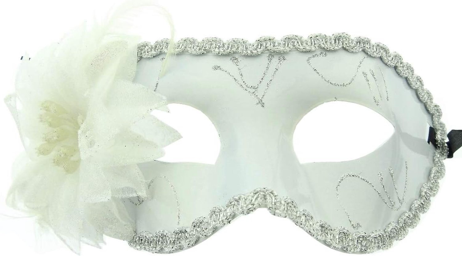 Masker - carnaval - Halloween - cosplay - kleding - glitter - veer - bloem - stof - vrouw - show - party - witte kleur