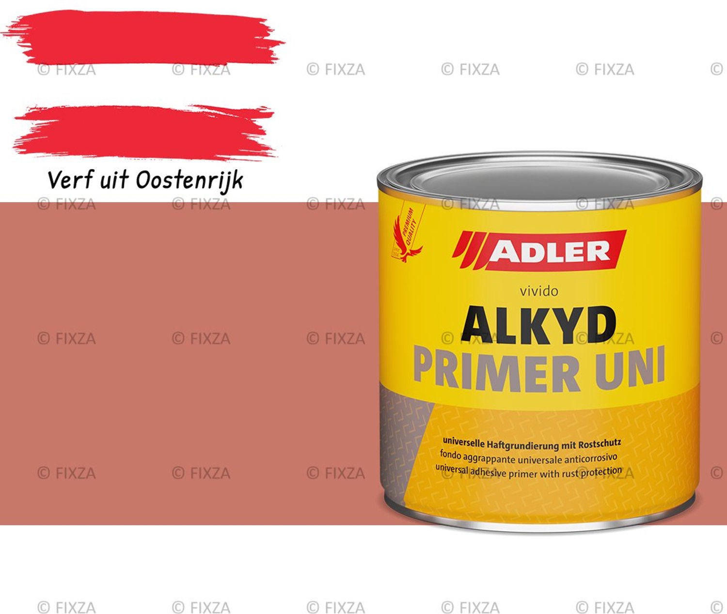 ADLER Alkyd Primer Uni – rood – 375 ml – 1K Hechtprimer & Roestwerende Metaalgrondverf voor IJzer, Staal, Zink, Aluminium & Kunststoffen – Sneldrogend – Binnen/Buiten