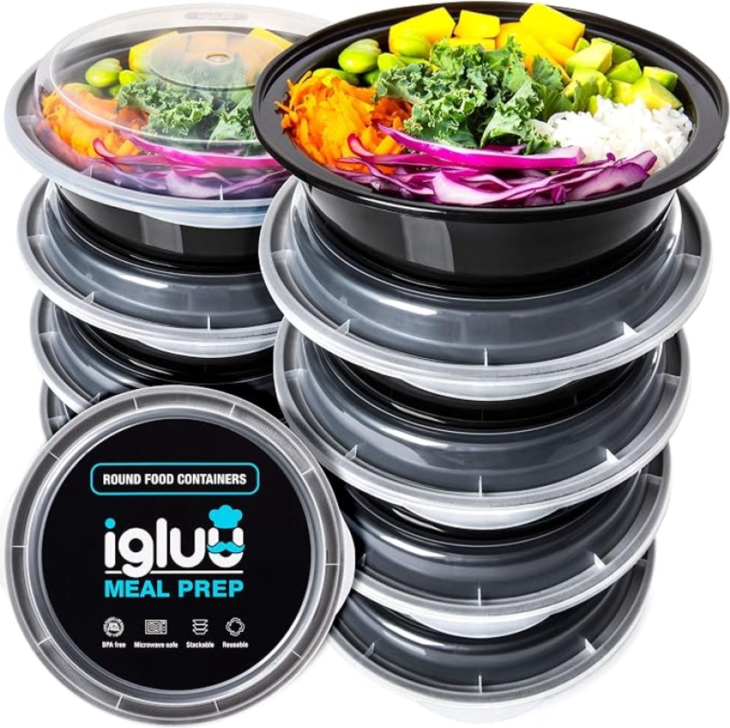 Nazik Living Meal Prep Bakjes Rond (Set van 10) 1 Compartiment – 828ml