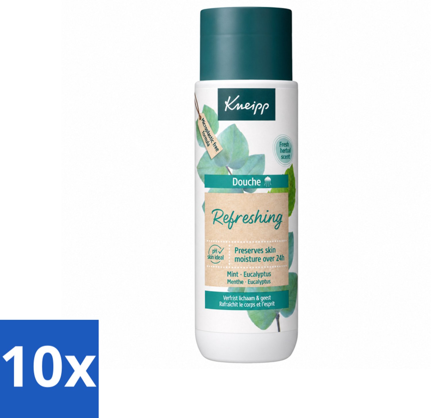 10 x Kneipp - Douchegel - Refreshing - Mint Eucalyptus - 200 ml - Voordeelverpakking - 10 stuks