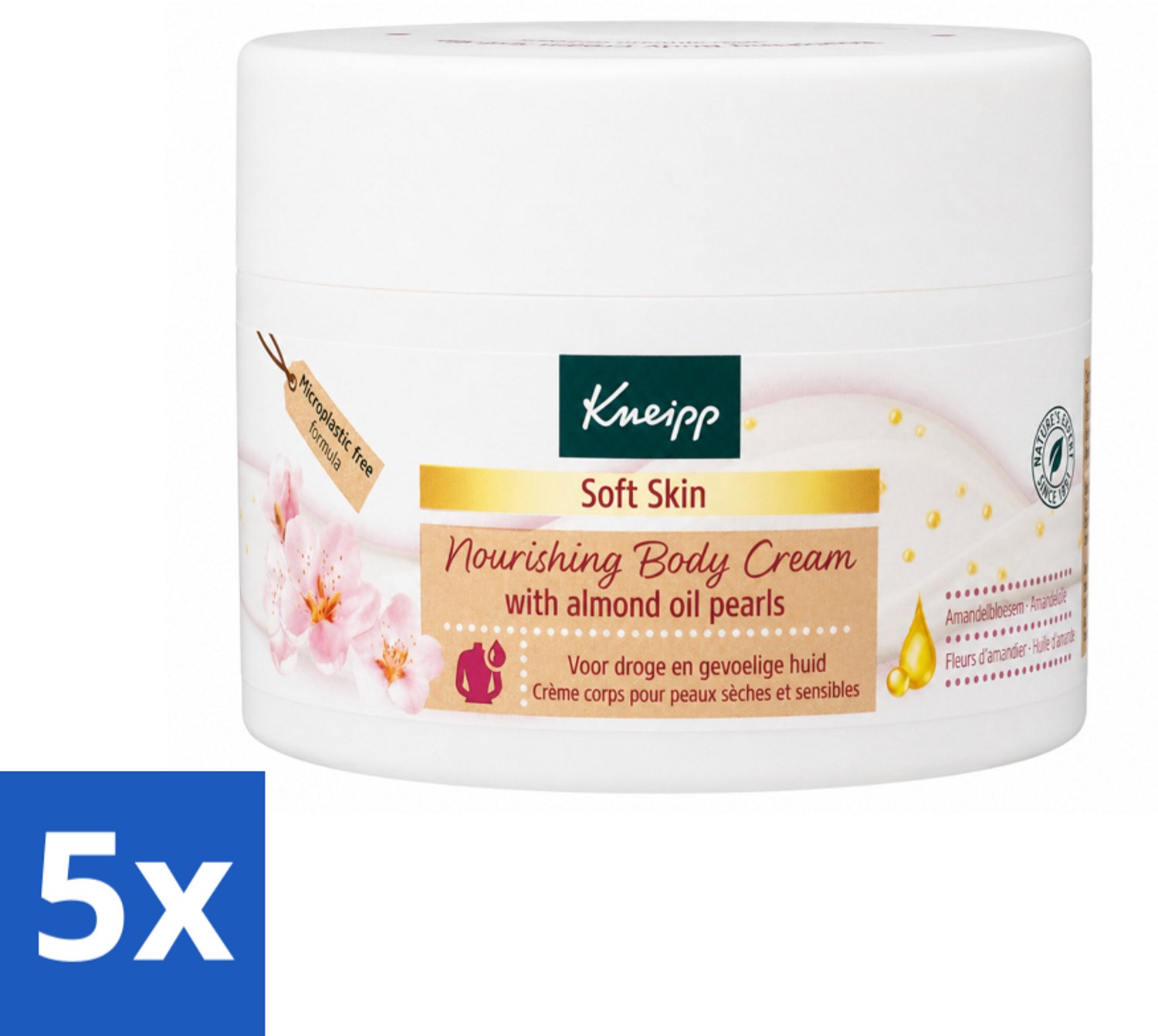 5 x Kneipp - Body crème - Soft Skin - Amandelbloesem - 200 ml - Voordeelverpakking - 5 stuks