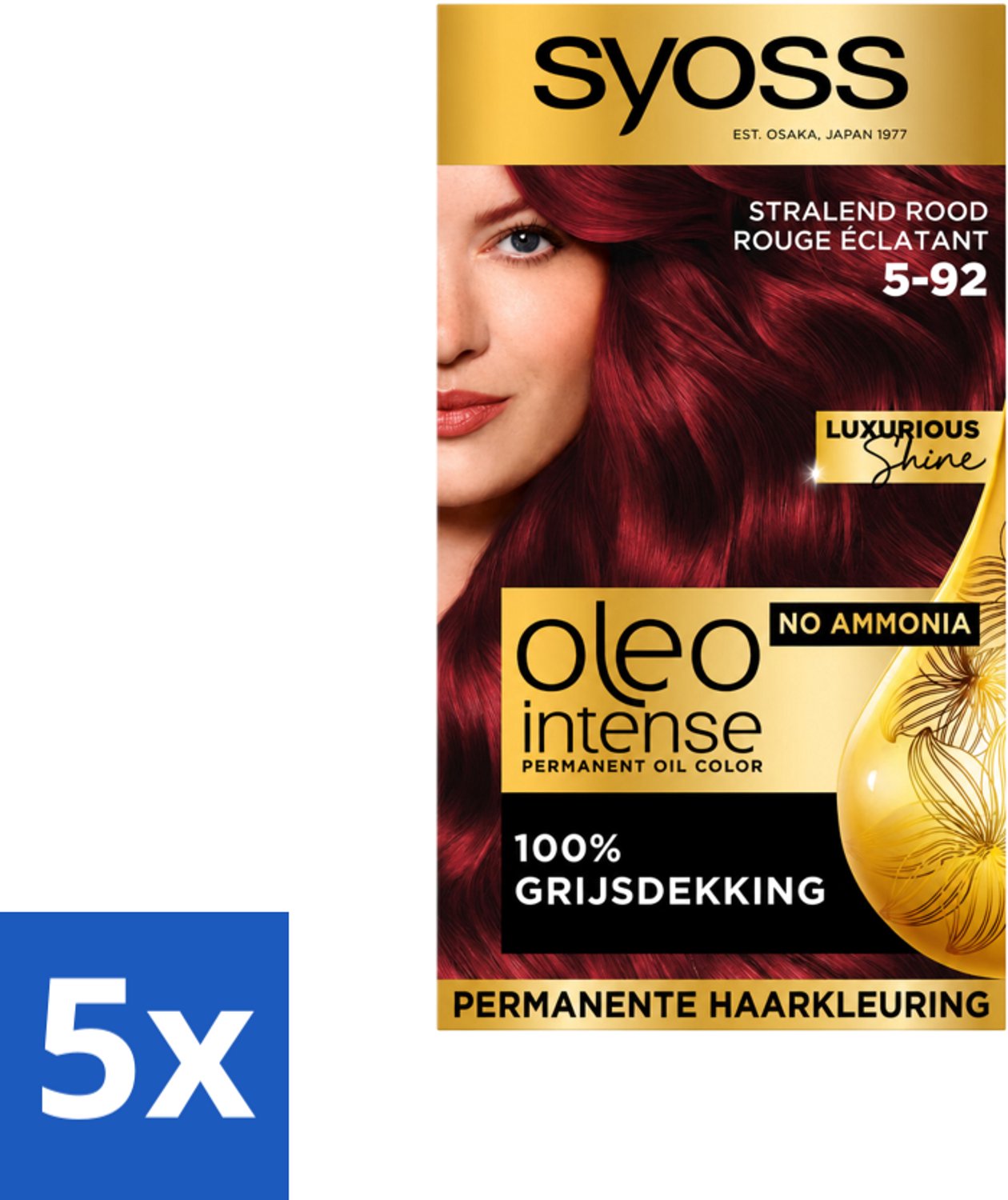 Syoss Oleo Intense - Haarverf - 5-92 - Stralend Rood - 115ml x 5